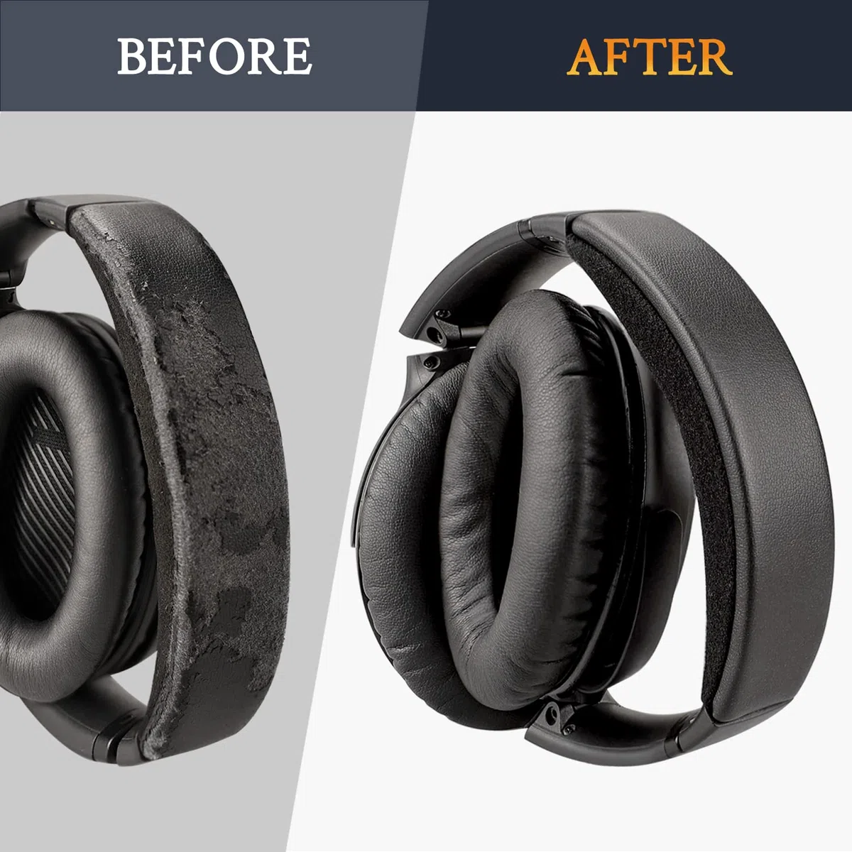 SOULWIT Ersatz Ohrpolster + Weiche Silikon-SchutzhüLle Tasche Kombination für Bose QuietComfort 35 (QC35), Quiet Comfort 35 II (QC35 II), QC45 Over-Ear Kopfhörern