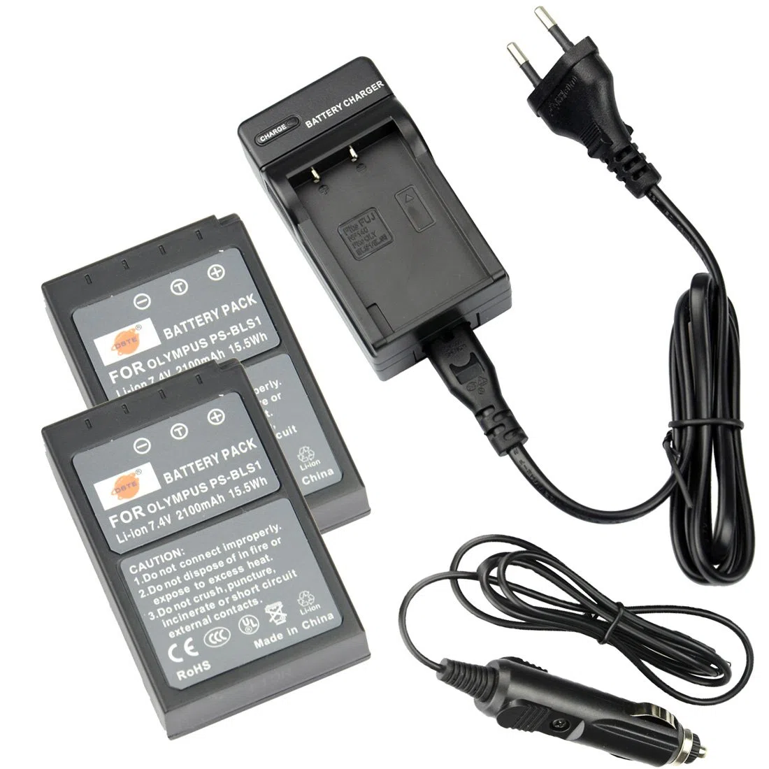 DSTE（2 Pack） Ersatz Batterie BLS-1 + DC84E Reise Ladegerät kompatibel mit Olympus PS-BLS1 E-400 E-410 E-420 E-450 E-600 E-620 E-P1 E-P2 E-P3 E-PL1 E-PL3 E-PM1 Kamera