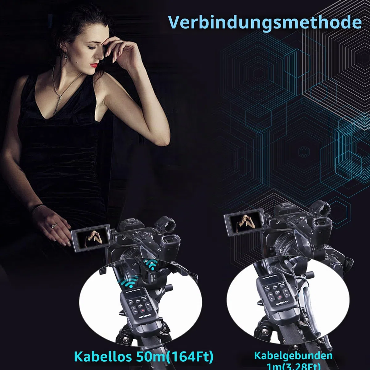 AODELAN Lanc Camcorder Wireless Zoom Controller für Sony und Canon Videoaufnahmen Fernbedienung mit 2,5 mm Klinkenkabel, Fokus, Iris für Canon Vixia HF G40, G50, G70, G60, XA11, XA50
