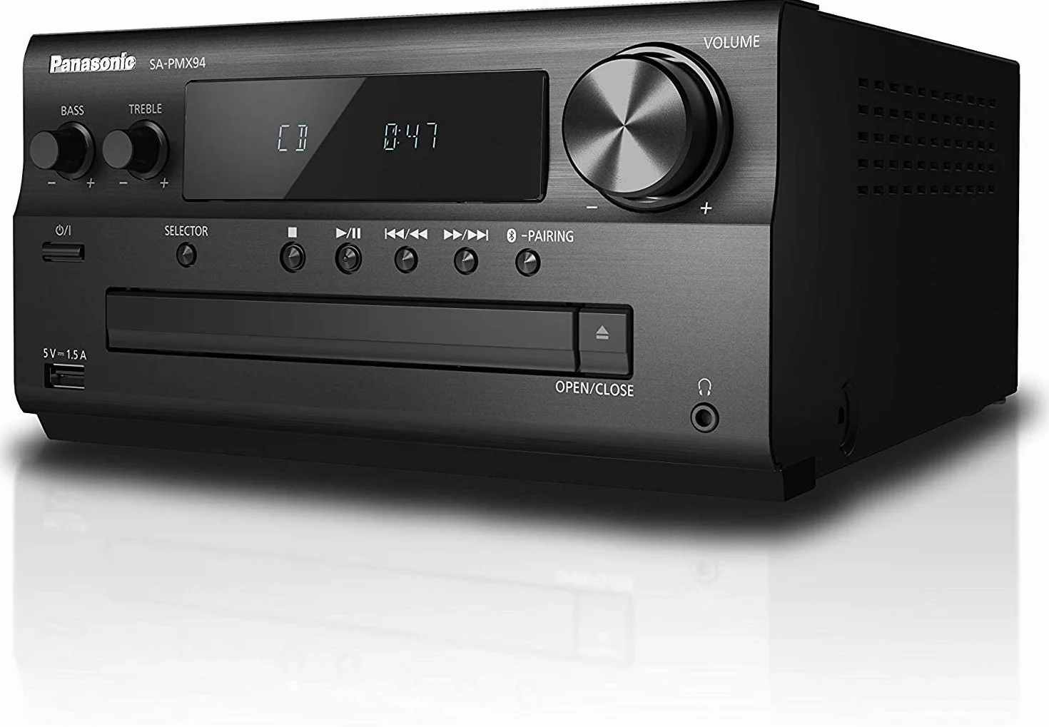 Panasonic SC-PMX94EG-K Micro HiFi System (120 W RMS, Digital DAB+, CD, UKW , Bluetooth, USB, AUX) schwarz, Einheitsgröße