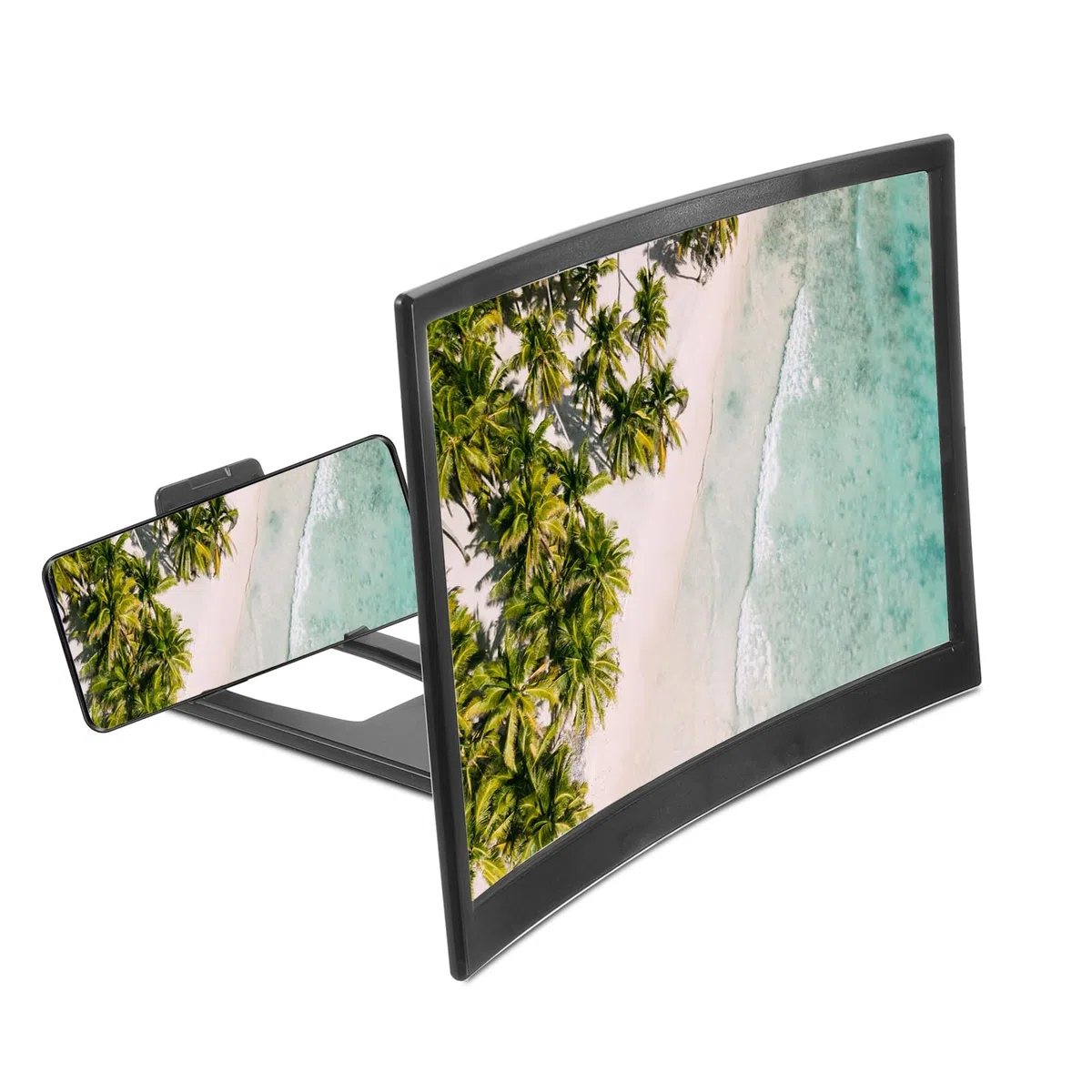 QUARKZMAN 14" Bildschirm Lupe für Handy 3D HD Vergrößernde Projektor Bildschirm Verstärker Stand für Alle Telefone Filme Videospiele Schwarz 12x7.5x0.5