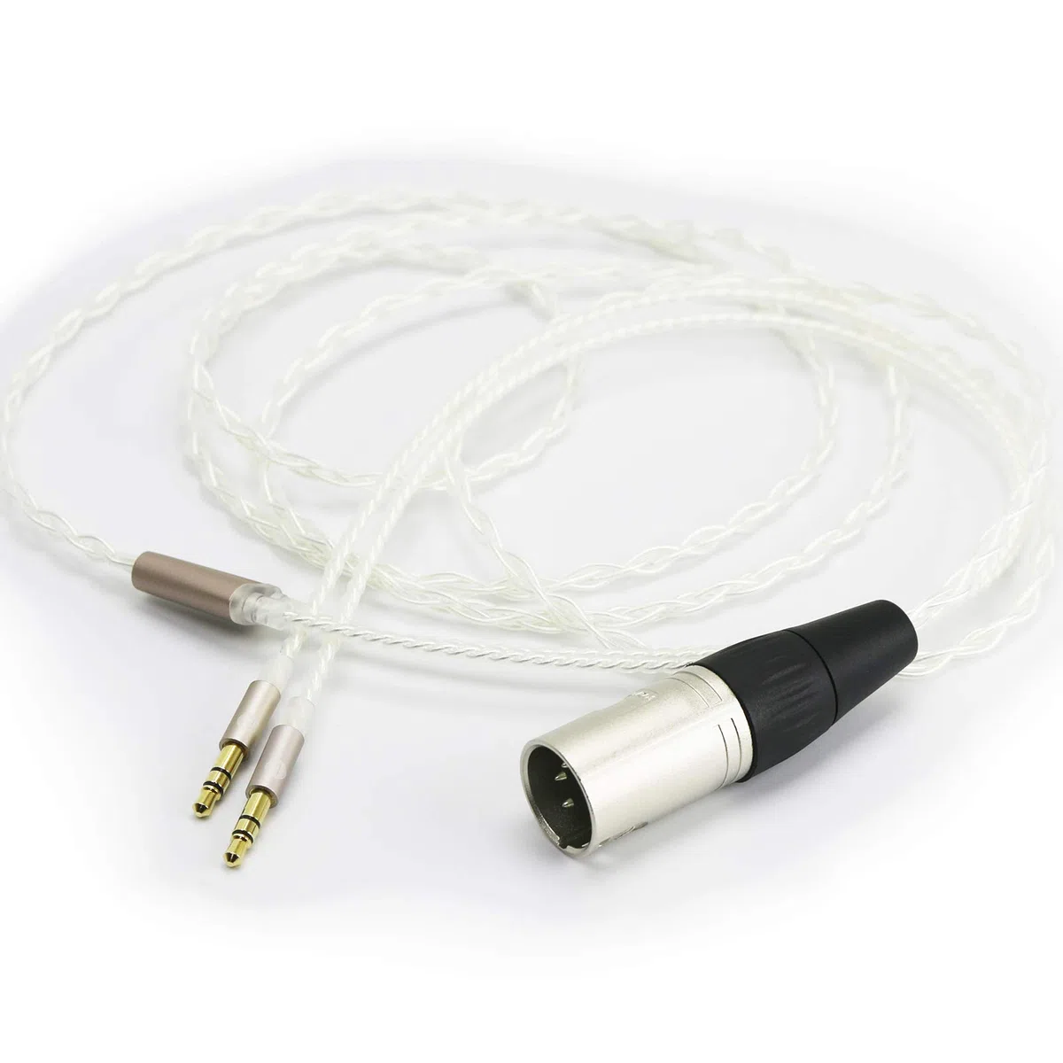 Ablet HiFi-Kabel, 4-polig, XLR symmetrischer Stecker auf Dual 3,5 mm Stecker, kompatibel mit Beyerdynamic T1 2. / T5p Kopfhörer der zweiten Generation, versilbertes Ersatzkabel