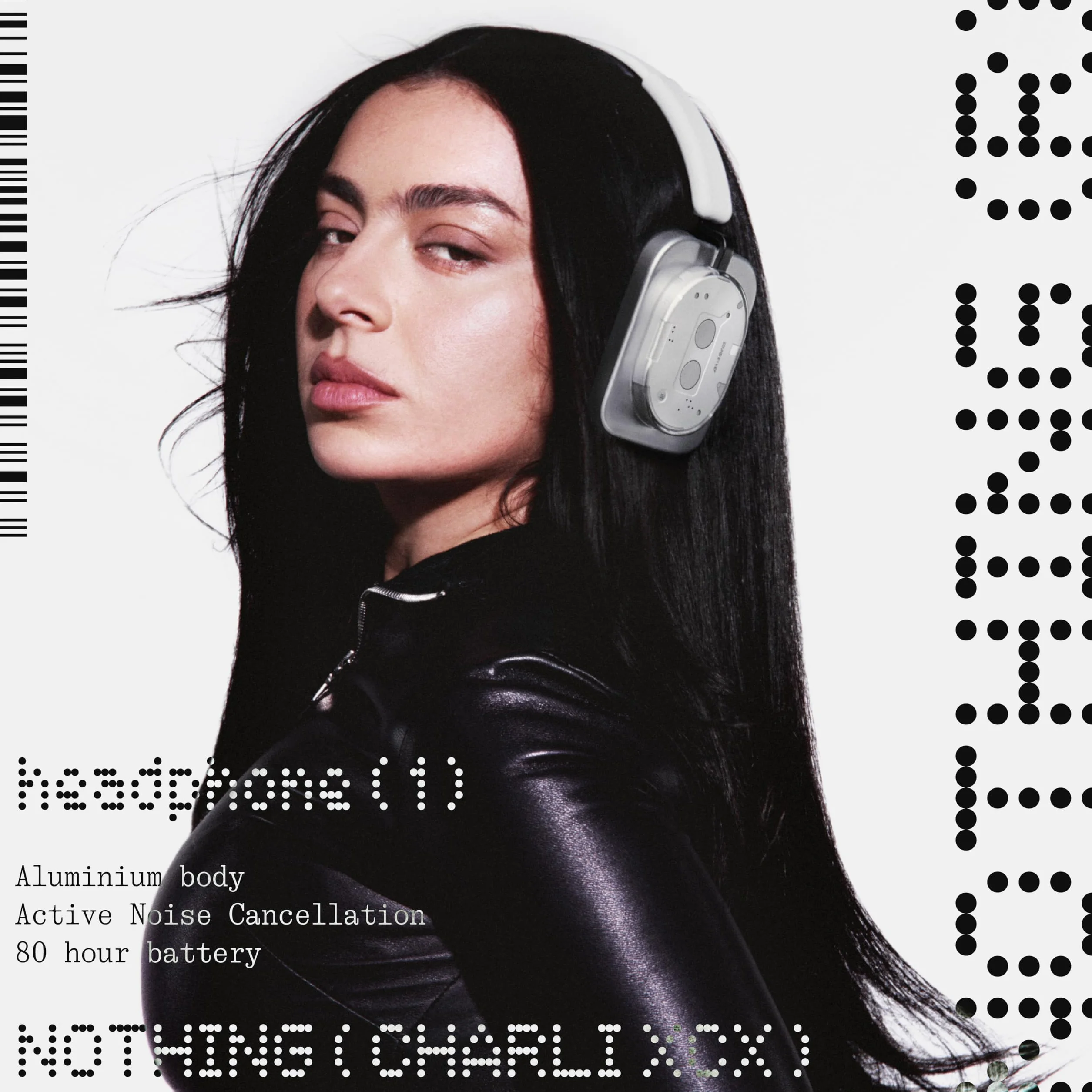 Nothing Headphone (1) Kabellose Over-Ear Kopfhörer mit ANC, bis zu 80h Akkulaufzeit, Hi-Res, Raumklang, wasserfest – Weiß