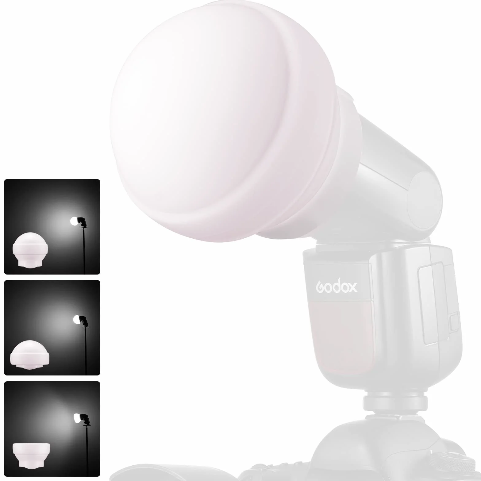 Godox AK-R22 Diffusion Dome,Zusammenklappbarer Lichtformer aus Silikonmaterial,für Rundkopfblitze Godox AD100PRO,AD200PRO (mit H200R),Diffusionskuppel für V1 Kamerablitzserie