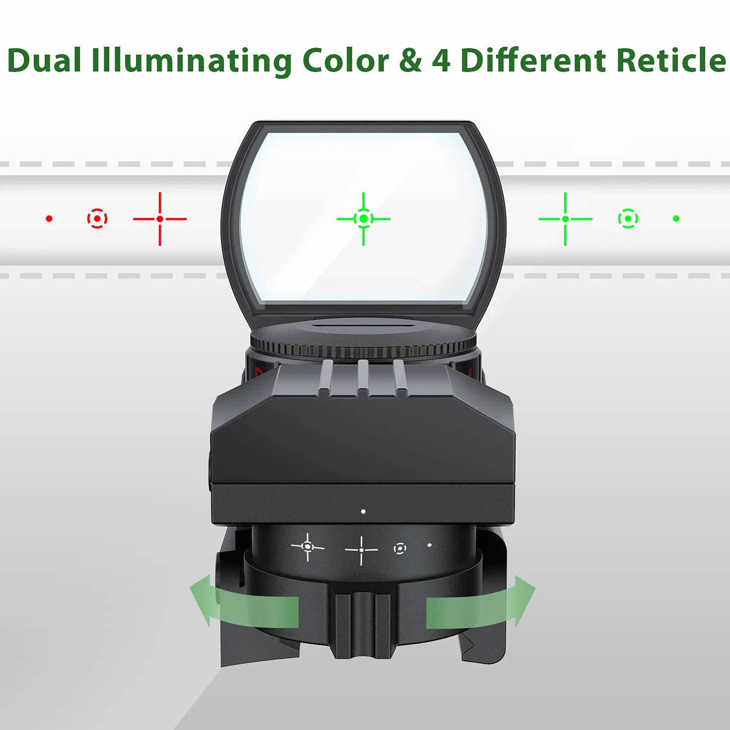 Paike Red Dot Sight Reflex Sights 4 Styles Reticles (11mm Rail)