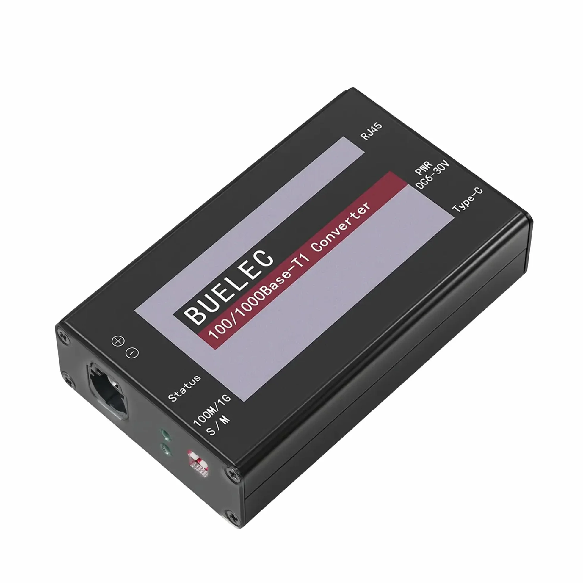 100/1000Base-T1-TX-HMTD Medienkonverter, HMTD Stecker RJ45 Gigabit Ethernet, Marvell 88Q2112 + Realtek RTL8211FI, Type-C 5V oder DC 6–30V, −40°~+85°C, ADAS & ECU-Prüfstandstests