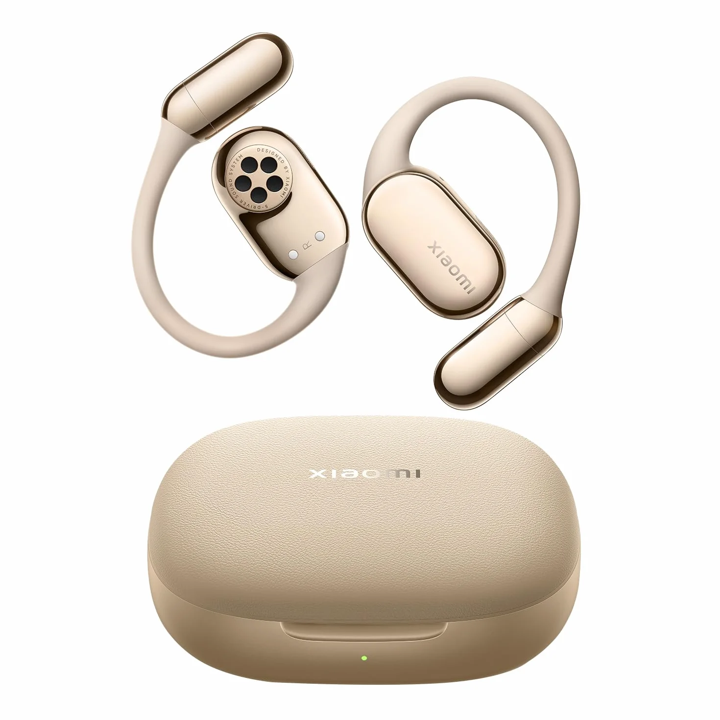 XIAOMI OpenWear Stereo Pro Gold, Open-Ear Kopfhörer, Ohrbügel Bluetooth Headset, Bequemer und Stabiler Sitz, 45 Stunden Akkulaufzeit, Wasserdicht IP54, Mehrfachtreiber, Hi-Res HiFi Audio