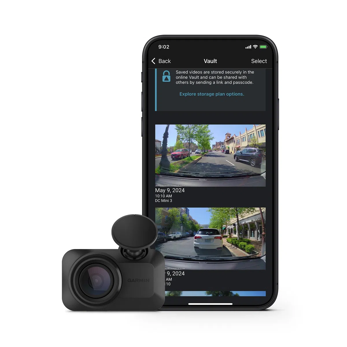 Garmin Dash Cam Mini 3, ultrakompakte 1080p HD-Dashcam mit einem 140-Grad-Sichtfeld, eingebauter Clarity-Polarisator, sprachgesteuert, automatische Aufnahme (erneuert)