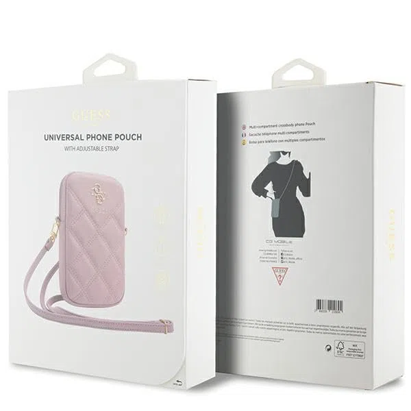 CG MOBILE Guess Handytasche GUWBZPSQSSGP Rosa Zip Quilted 4G