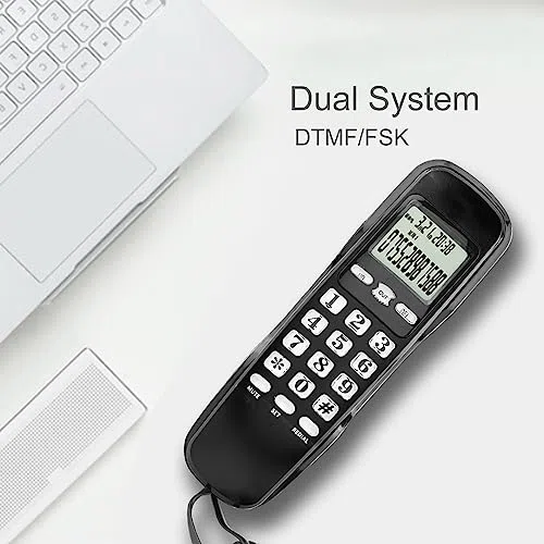Festnetztelefon mit wandhalterung,Festnetztelefon Elektronische Appnce,Festnetz-Telefon,AnruferFestnetztelefon,Schwarz (Black)