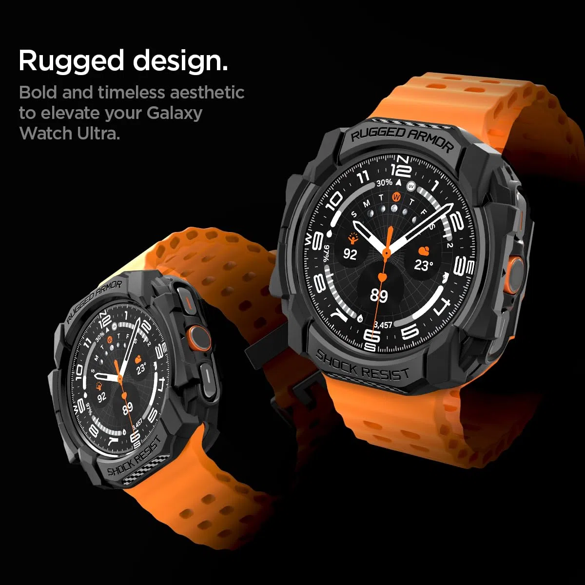 Spigen Rugged Armor Bundle - Hülle & Displayschutz für Galaxy Watch Ultra