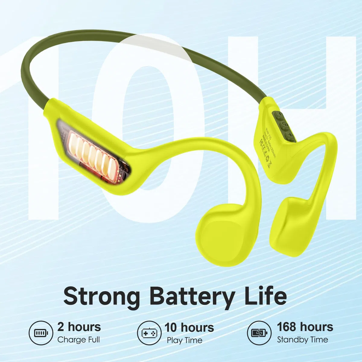 IFECCO Knochenschall Kopfhörer - Bone Conduction Headphones Bluetooth 5.4,IPX5 wasserdichte Knochenschall Headset mit Mikrofon,Sport Kopfhörer für Läufer Radfahren Fahrrad