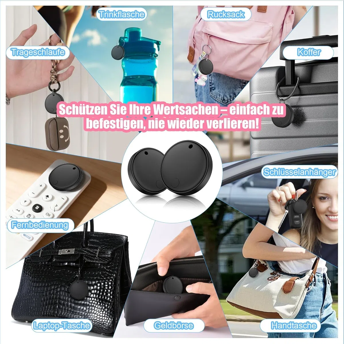2026 Air Tracker Smart Tag für Android & iOS-4er Pack, Neu Dual-System Bluetooth Tracker kompatibel mit Apple Wo ist? & Android Google Find Hub, Schlüsselfinder für Schlüssel/Geldbörse/Fahrrad/Koffer