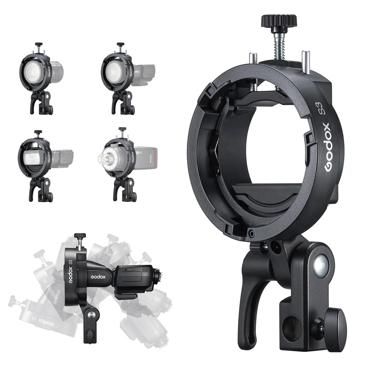 Godox S3 Speedlite Halterung, S Type Halterung für Blitz