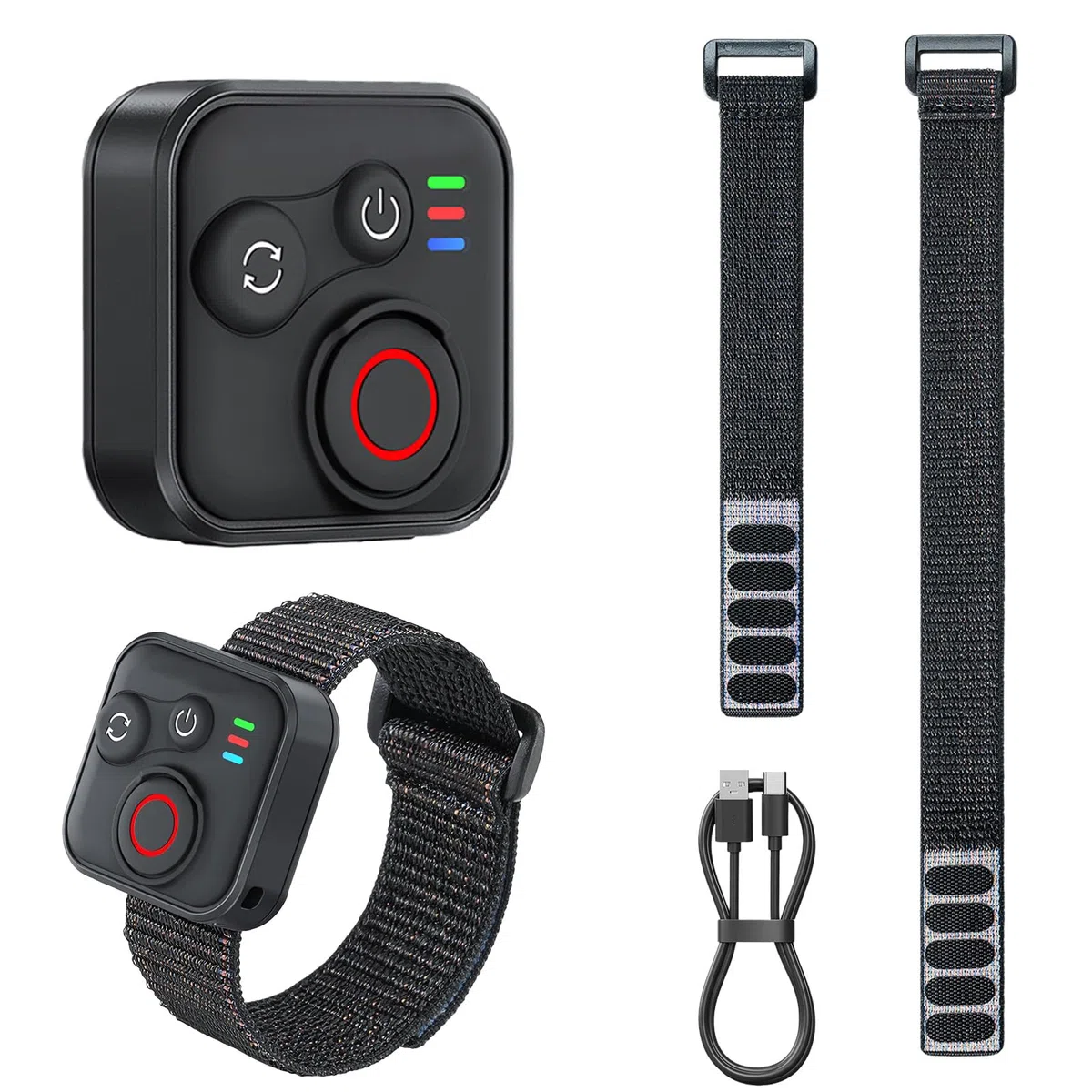 Wireless Bluetooth Fernbedienung für Insta360 X5/X4/X3/Ace Pro 2/Ace Pro/GO3S/GO3/Hero 13/12/11/IOS/Android Smartphone Kameras Zubehör mit Handschlaufe, 50m Reichweite BT5.1 Type-C