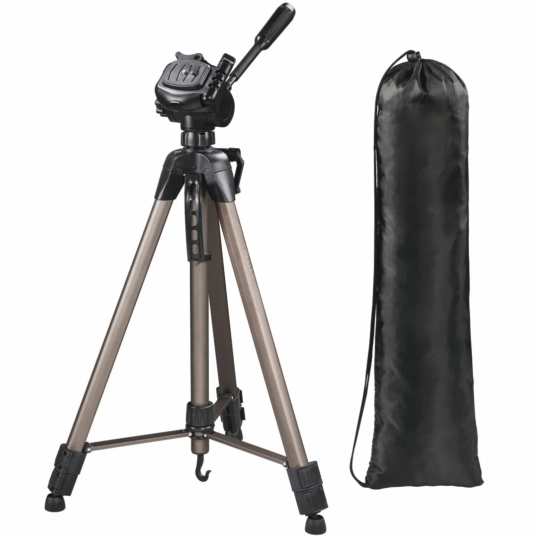 Hama Leichtes Einsteiger-Dreibeinstativ mit 3-Wege-Kopf, Star 63 166-3D, Champagner