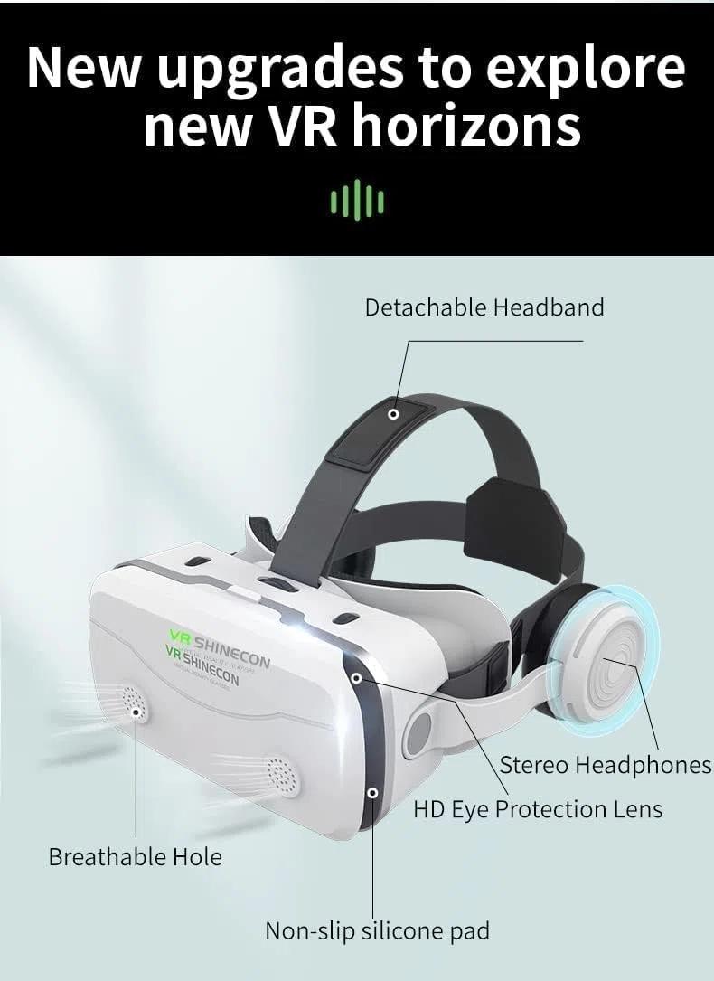 VR Brille für Handy, HD Anti-Blaulicht Virtual Reality Headset, 3D Brille kompatibel mit iPhone/Android, 4,7-7,2 Zoll (White)