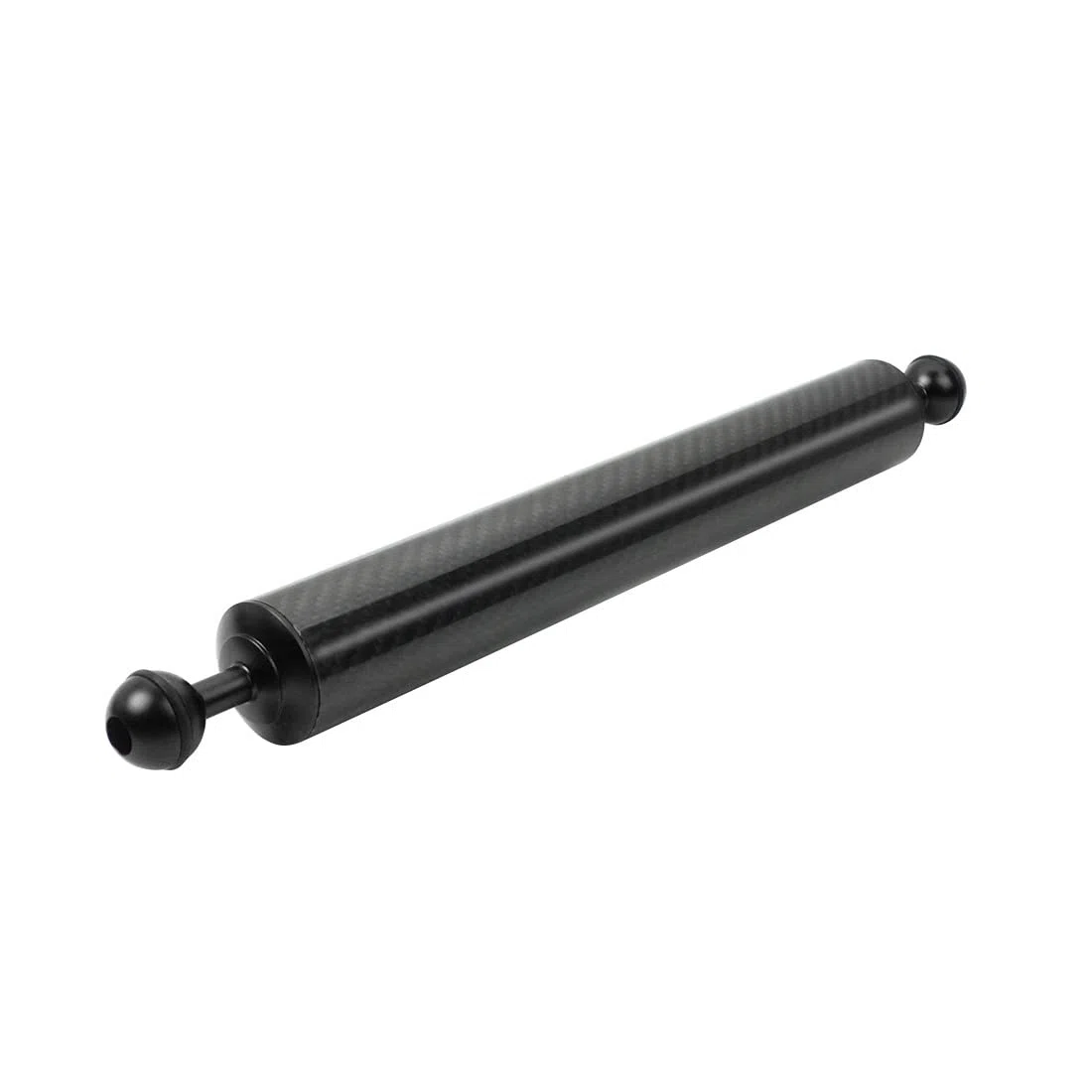 Kohlefaser-Schwimmer-Verlängerungsarm, 2,5 cm, Dual-Kugel-Tauchkamera, Fotografie, D40 mm, leichtes Unterwasser-Auftriebsstativ (1 Stück, 30,5 cm, schwarz)