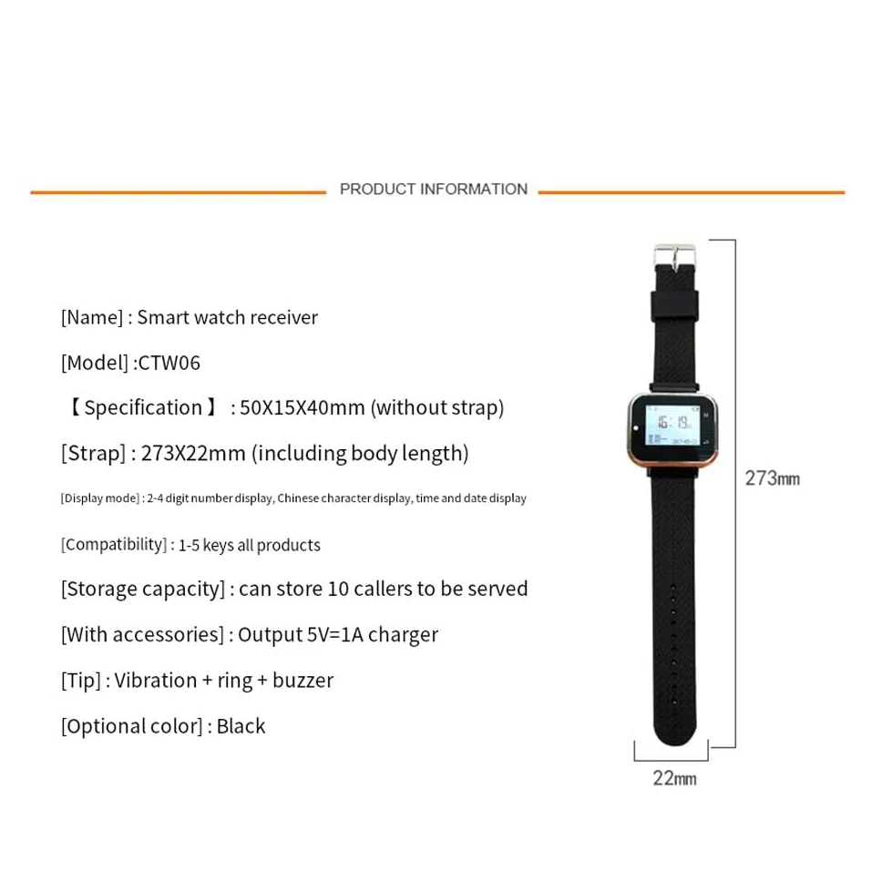 Wireless Calling System für Restaurants 2 Watch Waiter Pager 15 Restaurant Table Call Button Transmitter Wireless Calling System EU Plug