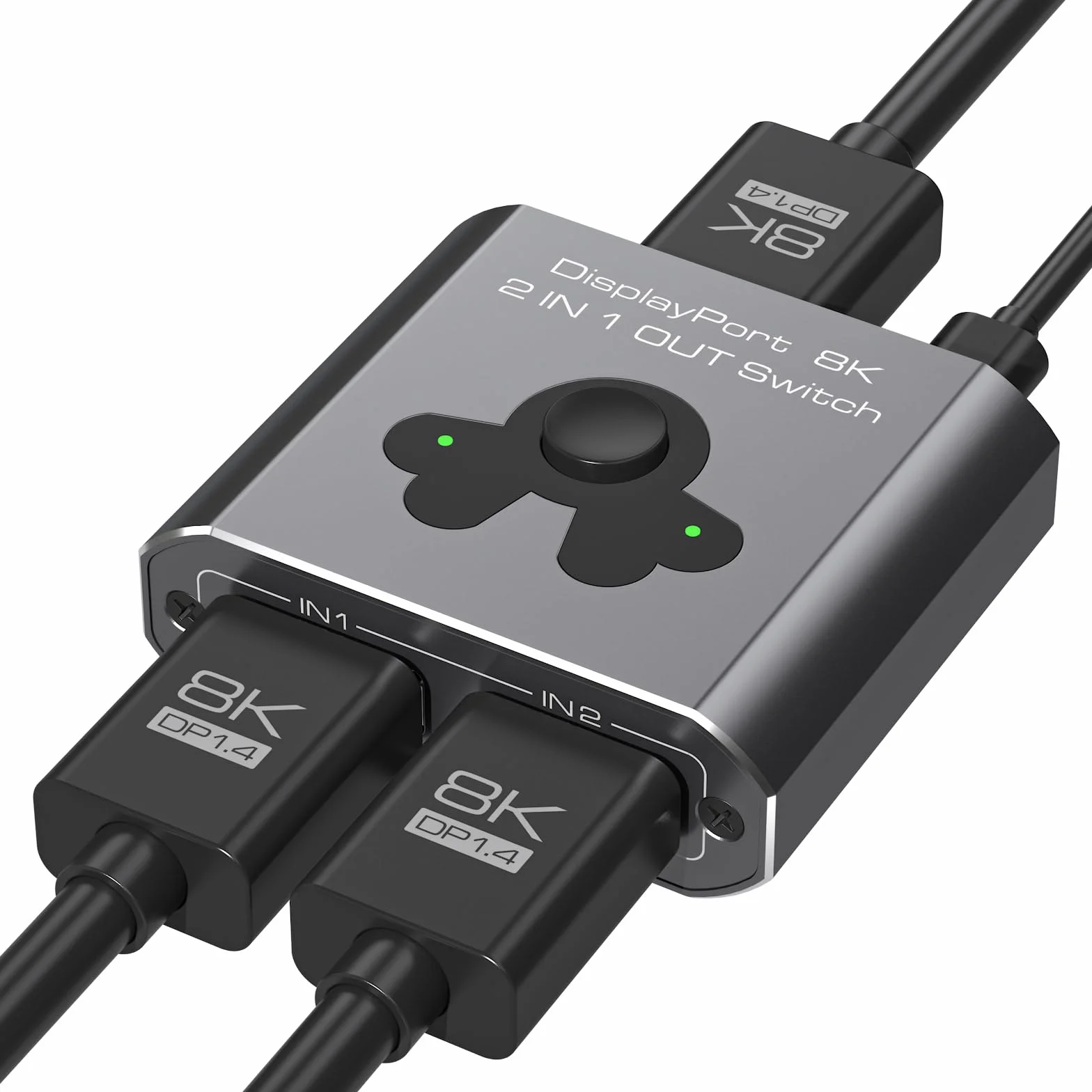 8K60Hz 4K144Hz Displayport Switch 2 In 1 Out DP 1.4 Switch Display Port Umschalter 2x1 Displayport Umschalter Kompatibel Mit TV Monitoren Laptops PC Projektoren Etc