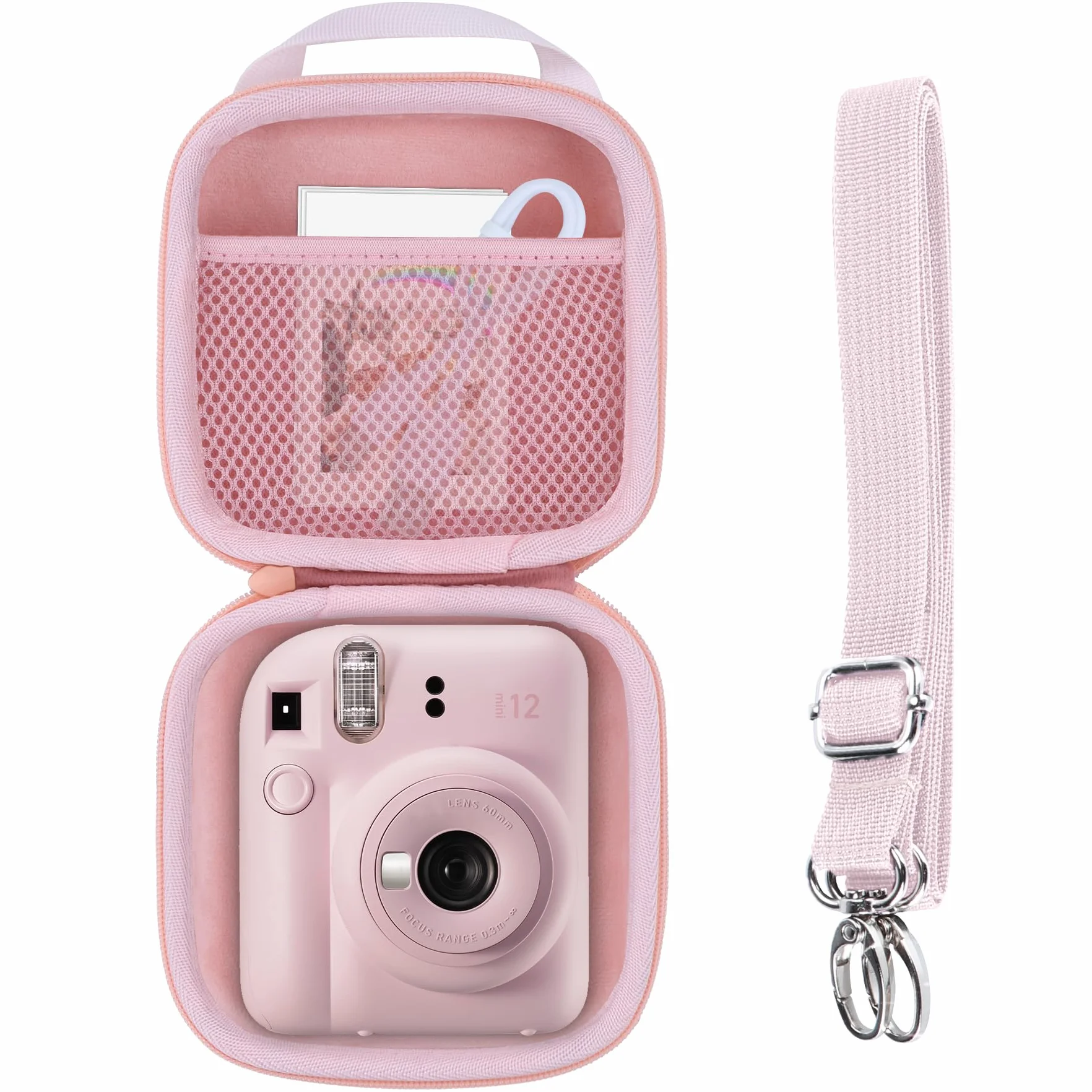 Hartschalen Schutzhülle Tasche Geeignet für INSATX mini 13 / INSATX mini 12 / INSTAX 11 Sofortbildkameras (Blossom Pink)