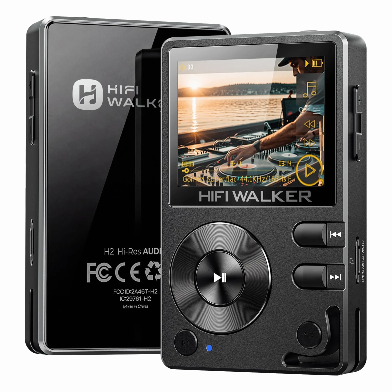 HiFi Walker H2 HiFi MP3 Player mit Bluetooth Verlustfreier DSD DAC Flac High Resolution Music Player Tragbarer Audio Player mit 64GB Speicherkarte Unterstützt bis zu 256GB