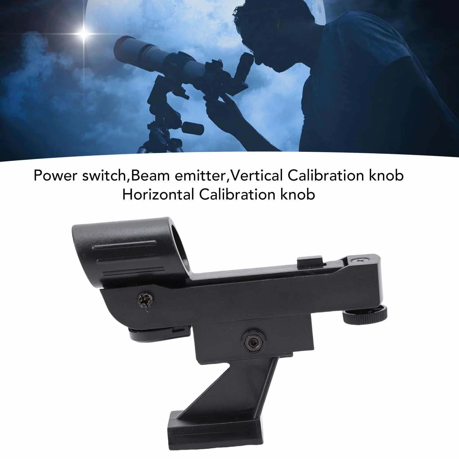 PUSOKEI ROT DOT FODER-Bereich für Astronomische Teleskopreflex-Sucher, Sternzeiger Sucher Astronomisches Teleskopzubehör mit Slide-In-Klammer