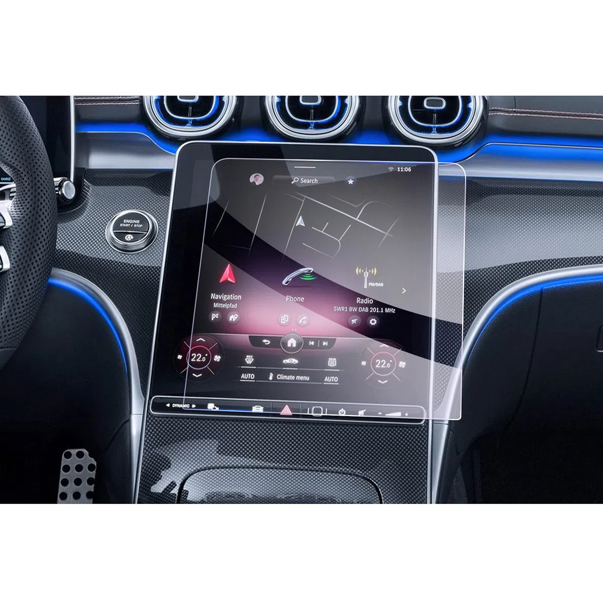 GAFAT Kompatibel mit Mercedes Benz C-Klasse W206/ GLC X254 2023-2025 2026 11,9" Navigation Schutzfolie, C-Klasse W206 11,9 Zoll Touchscreen Glas Displayschutzfolie, Stoßfest, 9H Kratzfest