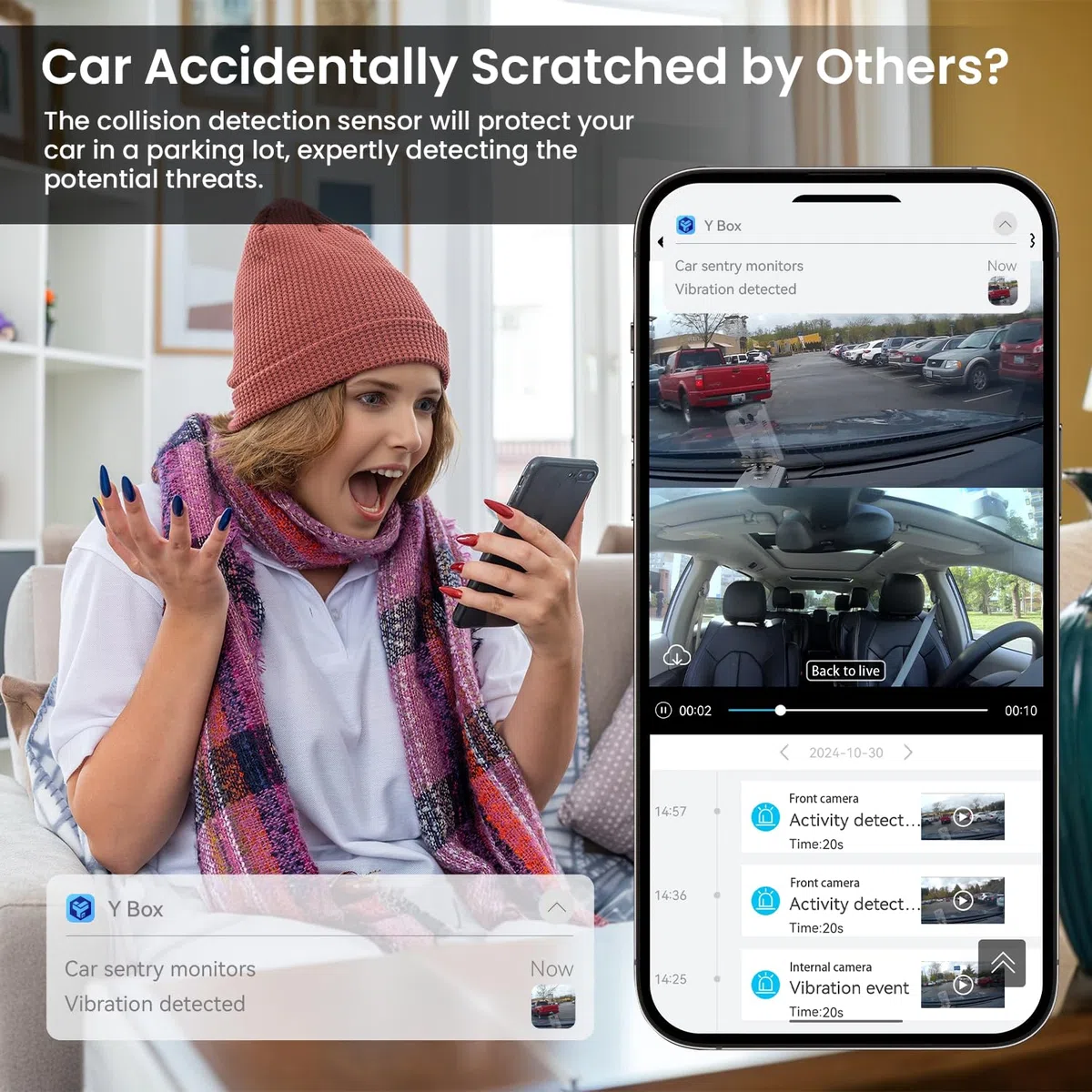 IIWEY L7 4G LTE Dash Cam Front and Inside| 24/7 Parking Monitoring | Real-Time Remote View | Smart Motion Alerts & Cloud Storage | Two-Way Audio, Privacy Mode (32G SD Card & SIM Card Included)