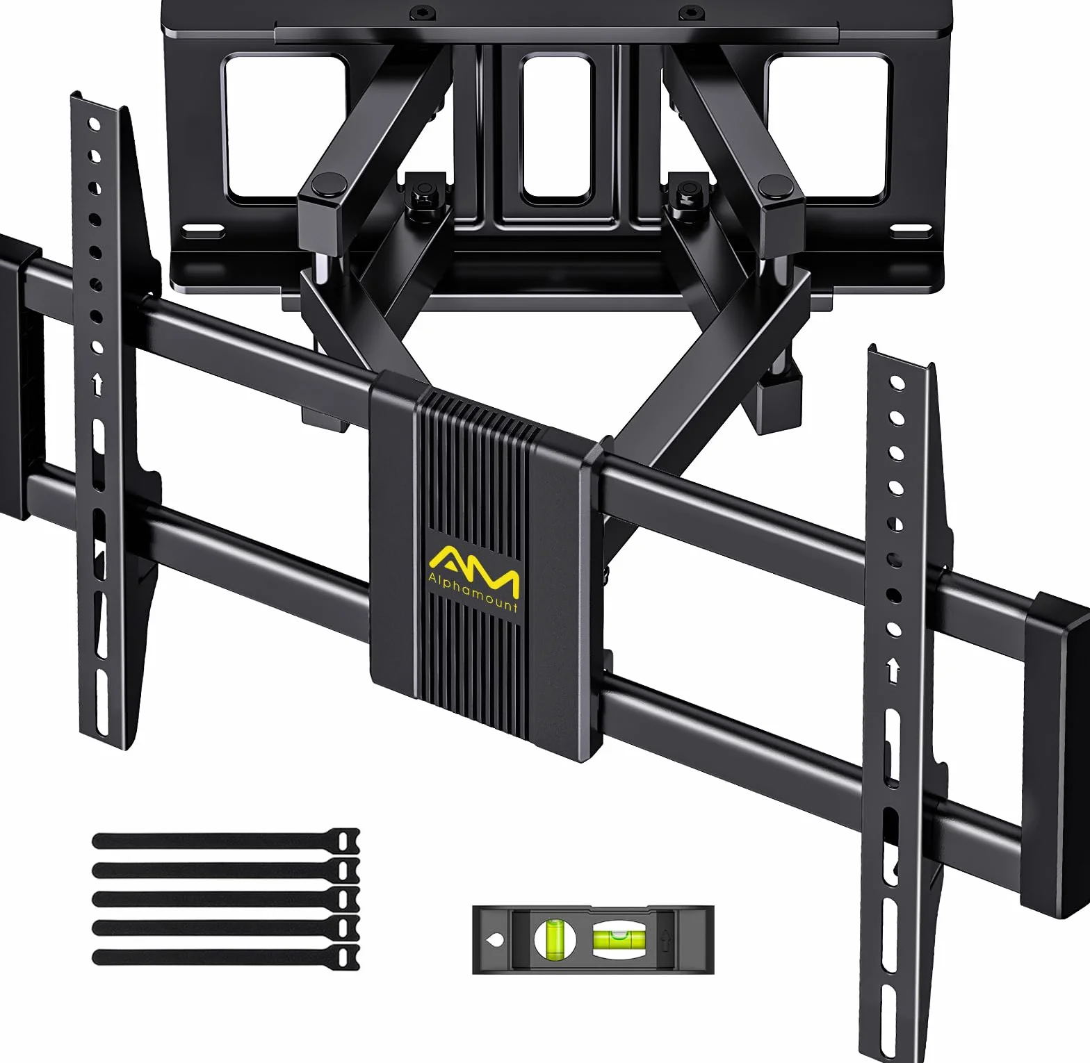 Alphamount TV Wandhalterung Schwenkbar für 37-80 Zoll Fernseher, Neigbar Ausfahren Wandhalterung Fernseher, TV Halterung Max Gewicht 45kg, VESA 200x100 zu 600x400mm