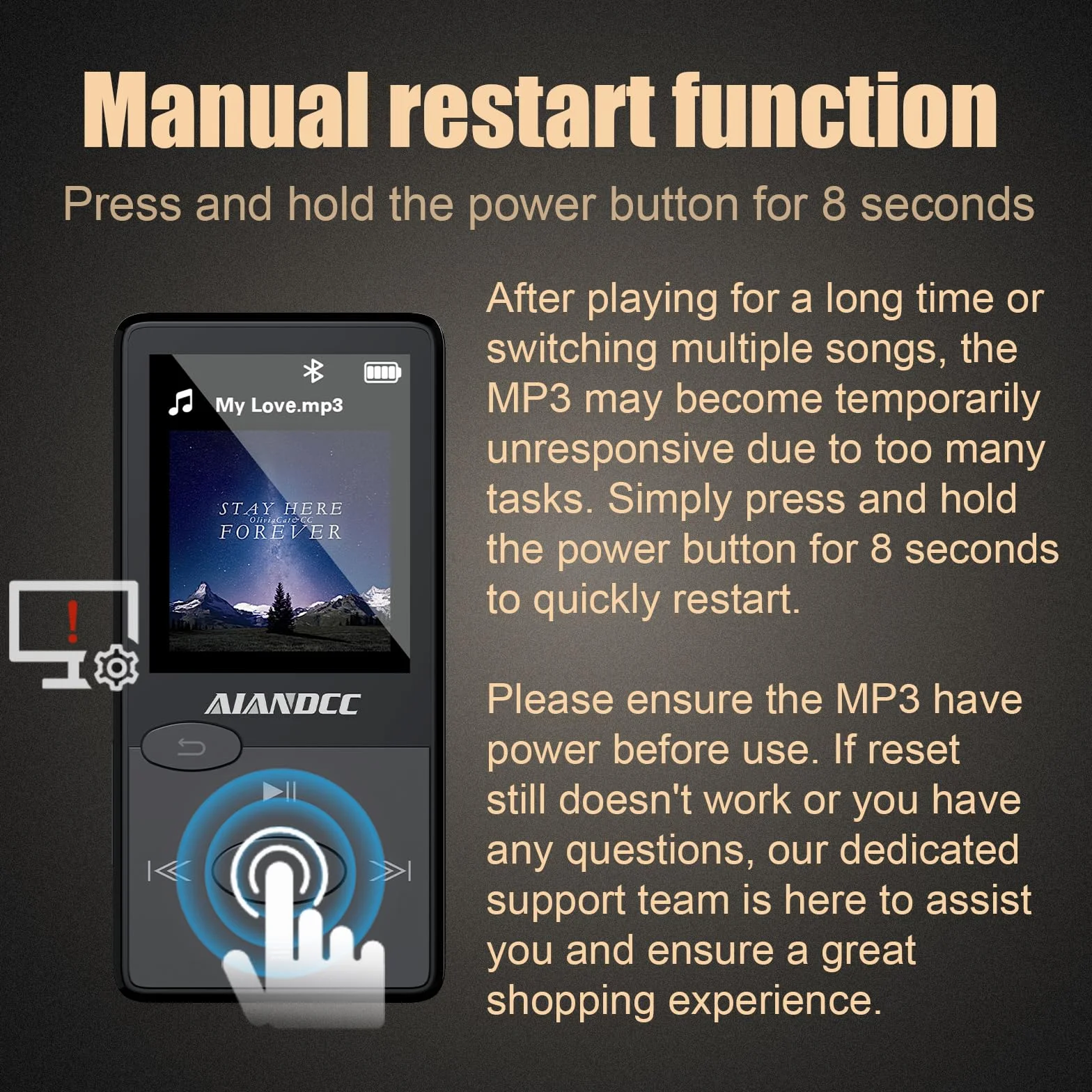 Mp3 Player Bluetooth 5.3 HiFi-Sound, Mp3 Player FM-Radio, Mini Mp3-Player 32G für Kinder und Erwachsene, Inklusive Kopfhörer, kann TF-Karte Einlegen