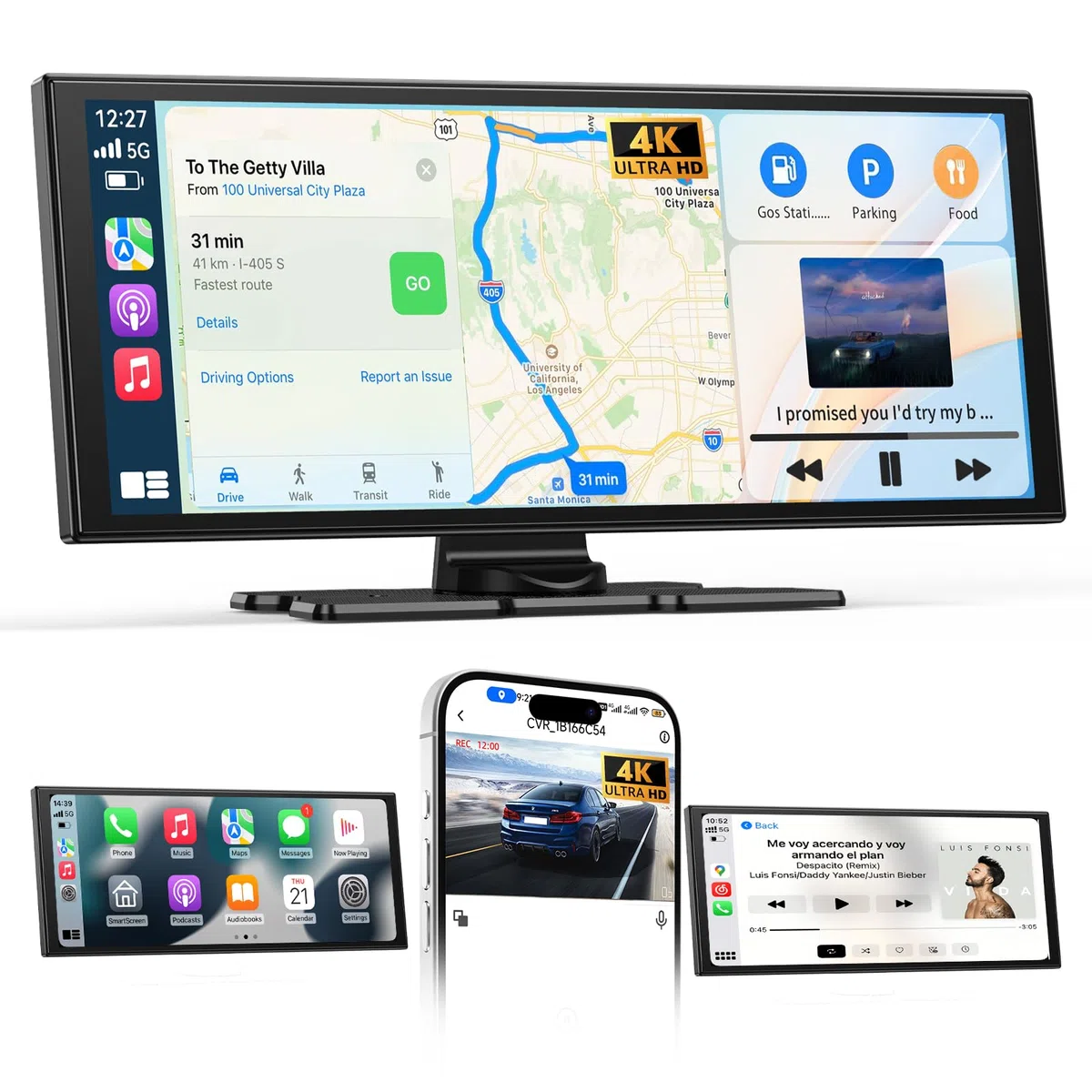 11,5 Zoll Carplay Display Android Auto mit Navigation 4K Dashcam Rückfahrkamera Bluetooth IPS Touchscreen