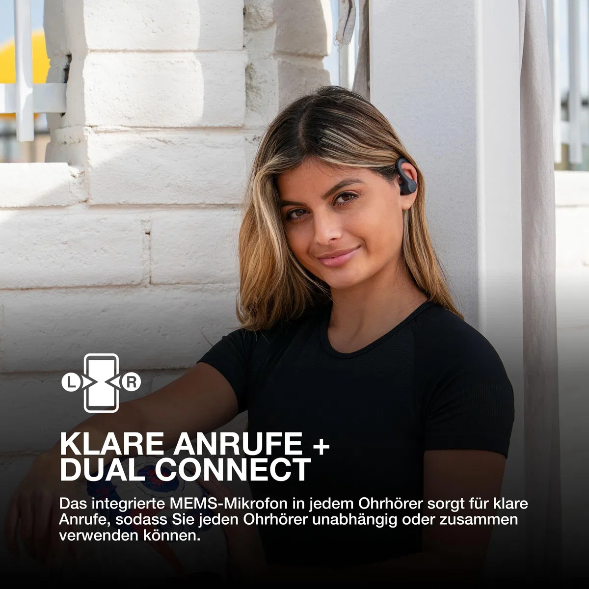 JLab Go Air Sport+ Kopfhörer Bluetooth, Sportkopfhörer 35+ Std., True Wireless In Ear Kopfhörer kabellos für Läufer, Joggen, IP55-schweißresistent, USB-C Ladecase, Be Aware-Modus, Graphit