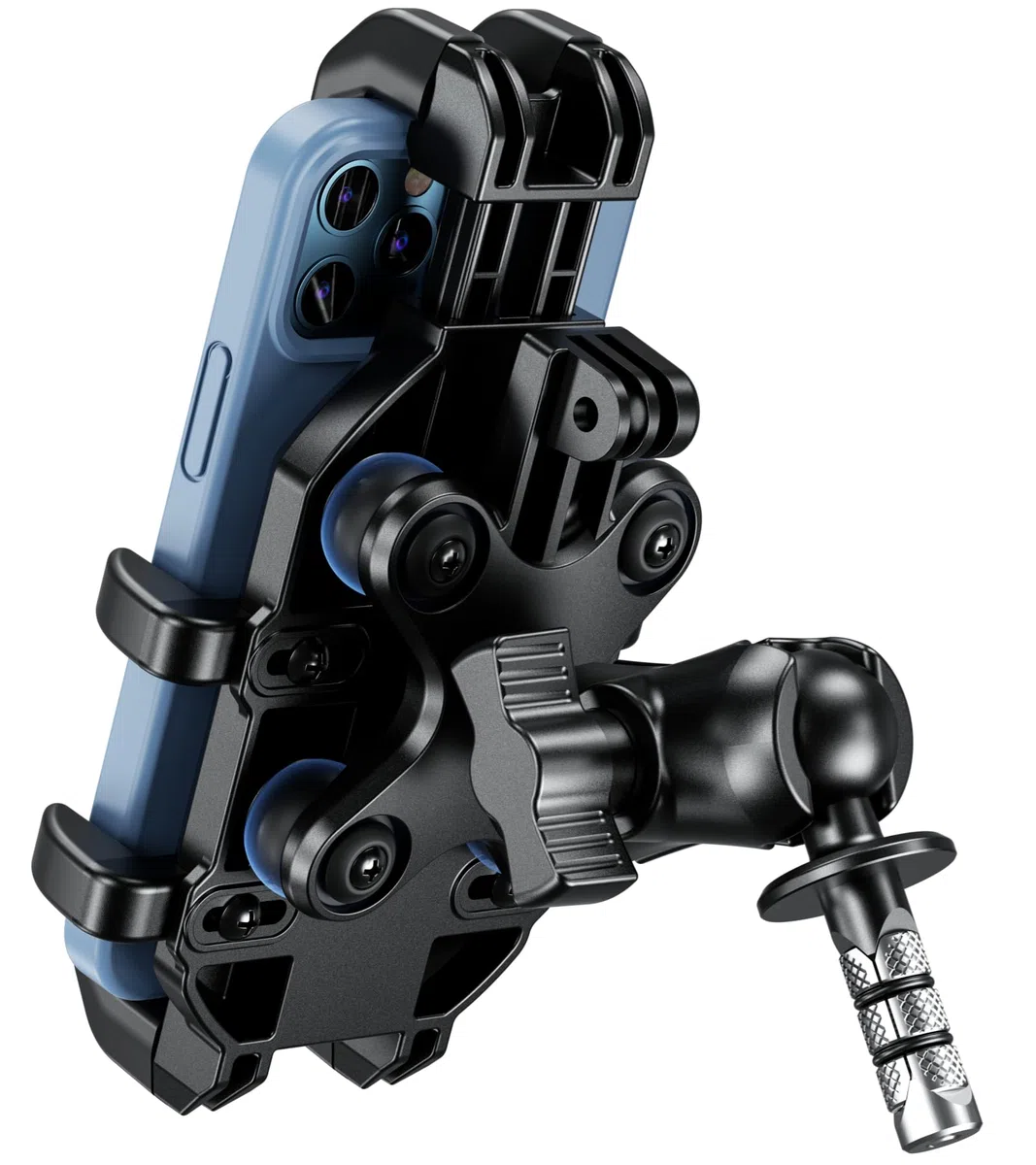 BRCOVAN Motorrad Gabelvorbau Handyhalterung mit Vibrationsdämpfer, Verstellbar Motorrad Handyhalter, Anti-Shake, für 5,4 Zoll - 7,2 Zoll Smartphones