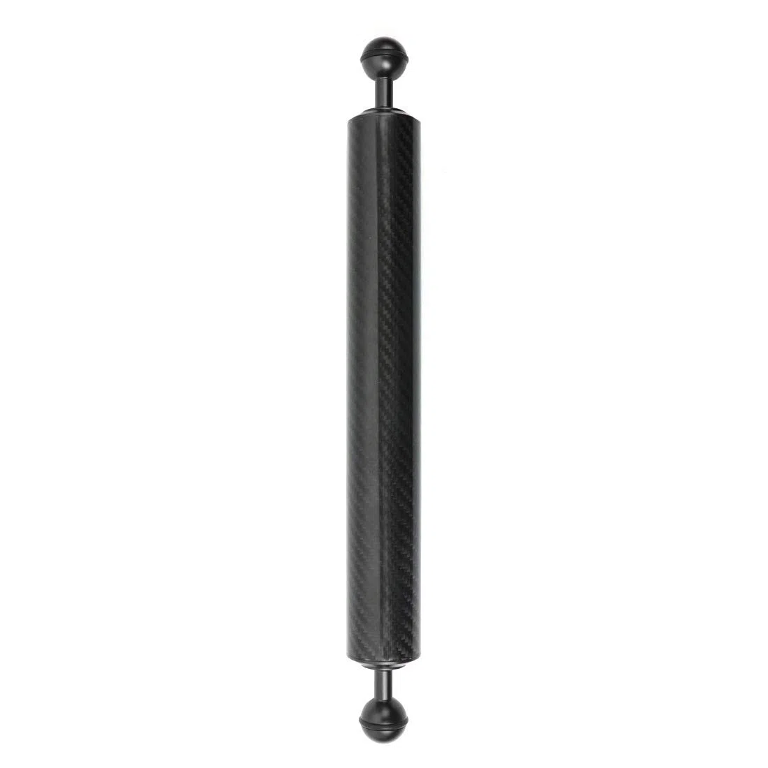 Kohlefaser-Schwimmer-Verlängerungsarm, 2,5 cm, Dual-Kugel-Tauchkamera, Fotografie, D40 mm, leichtes Unterwasser-Auftriebsstativ (1 Stück, 30,5 cm, schwarz)