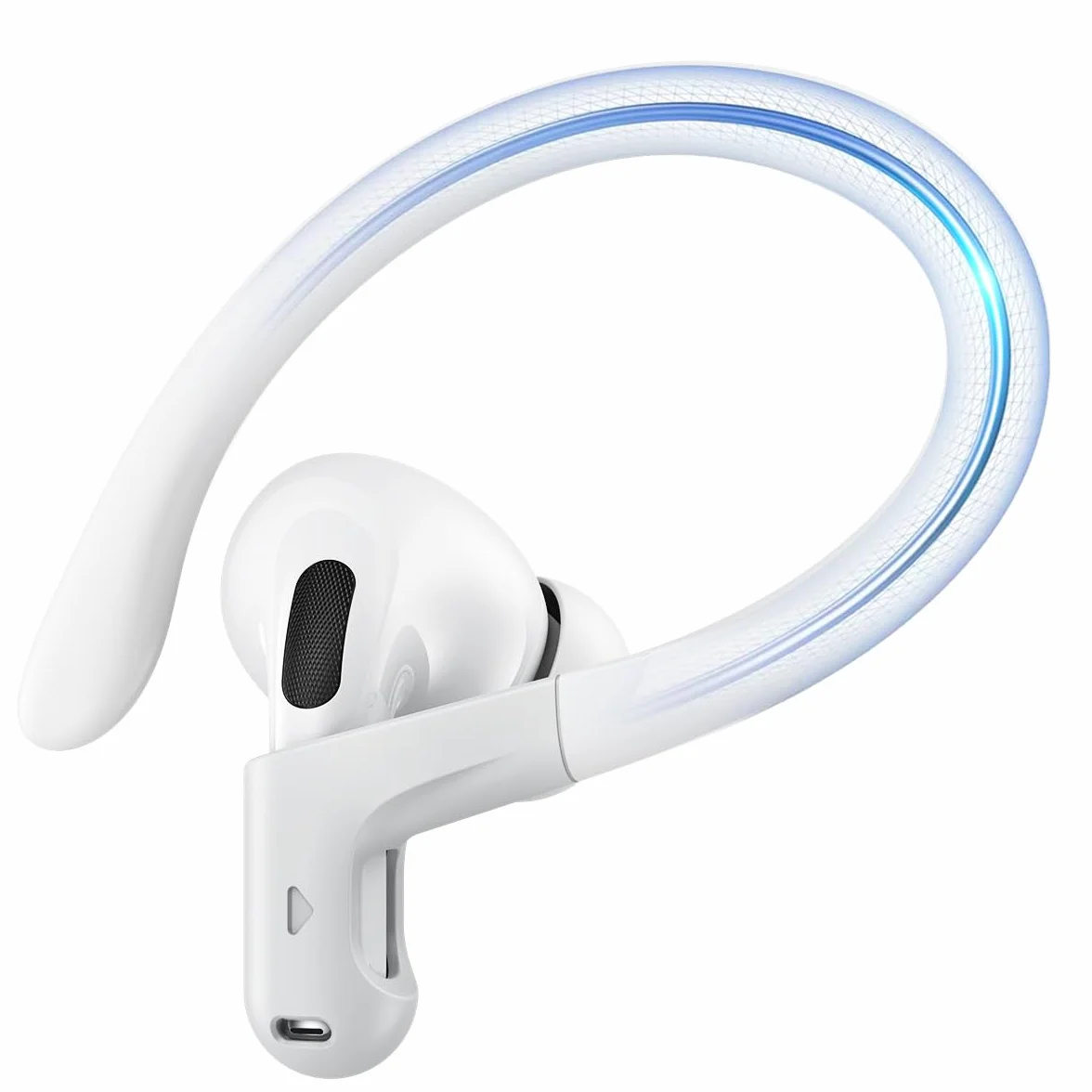 Gcioii Memory Titanium-Legierung Ohrhaken für AirPods Pro 3, AirPods Pro 2, AirPods Pro & AirPods 3 [mit Anti-Verlust-Band], Anti-Rutsch Sportzubehör Ohrhaken, Bequeme Passform (Weiß)