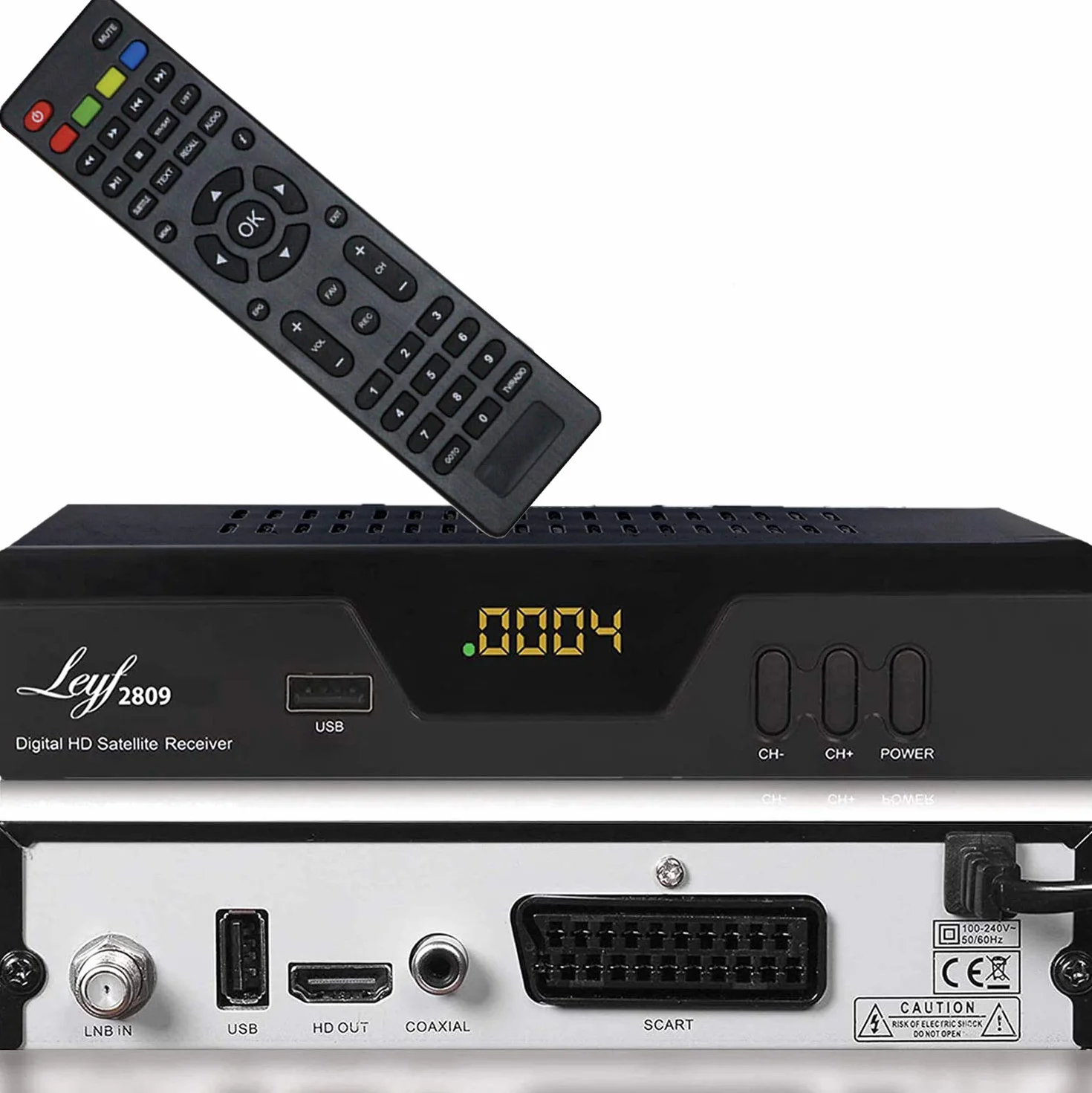 Leyf 2809 Digital Receiver Satellite Receiver (HDTV, DVB-S/S2, HDMI, SCART, 2X USB 2.0, Full HD 1080p) [Pre-Programmed for Astra Hotbird Türksat]