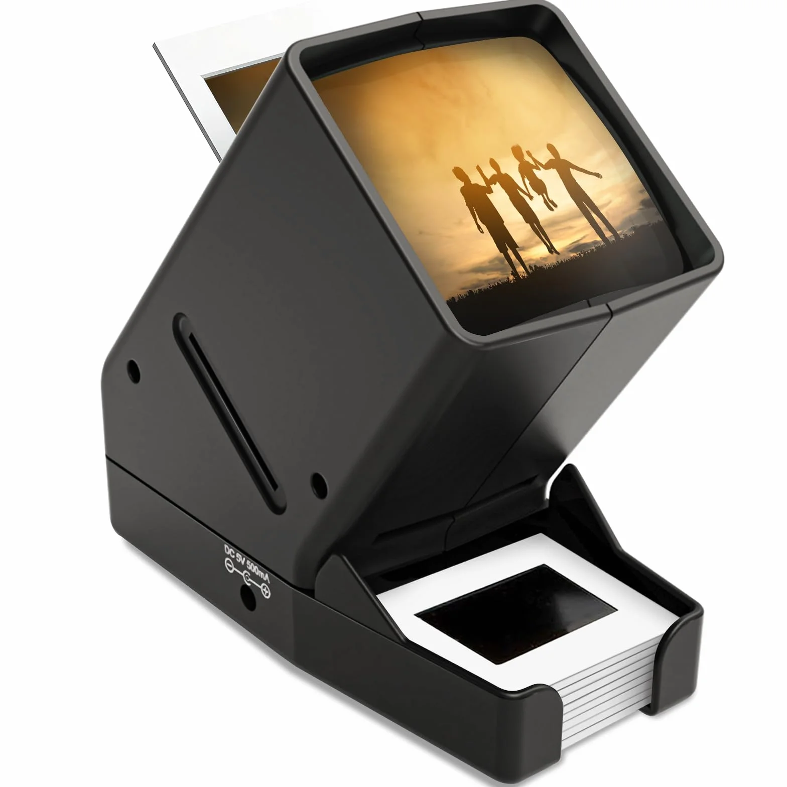 DigitConvert 35 mm Dia-Viewer, 3-fache Vergrößerung, USB-betrieben/Batteriebetrieb, für 35-mm-Folien und Positive Filmnegative (4 AA-Batterien im Lieferumfang enthalten)