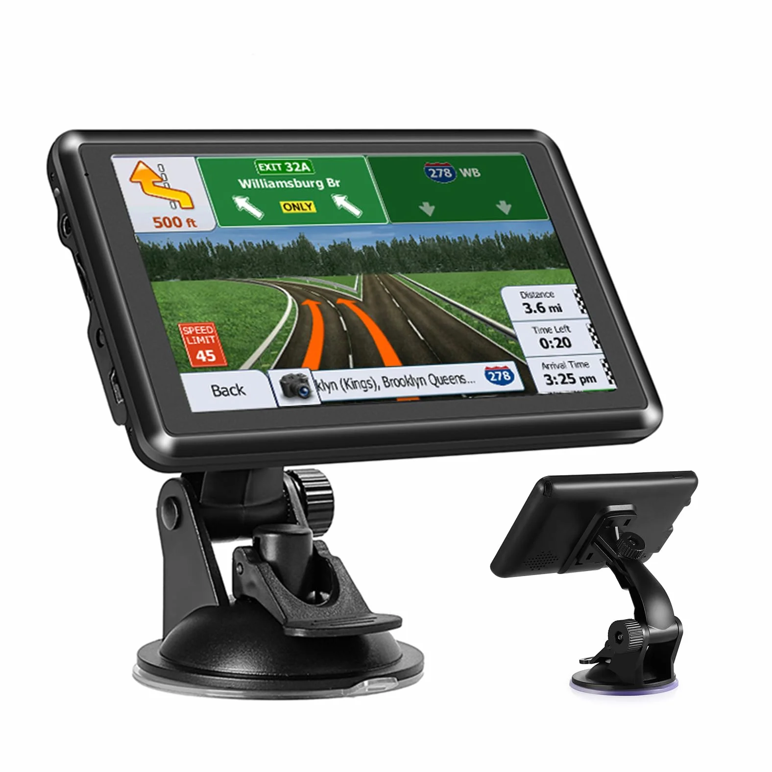 5 Inch GPS Navigation for Car & Truck, Portable Navi mit Europa Offline-Karten, Lebenslange kostenlose Kartenupdates, Blitzerwarnung, Sprachführung, FM-Transmitter, Postleitzahl-Suche, Touchscreen