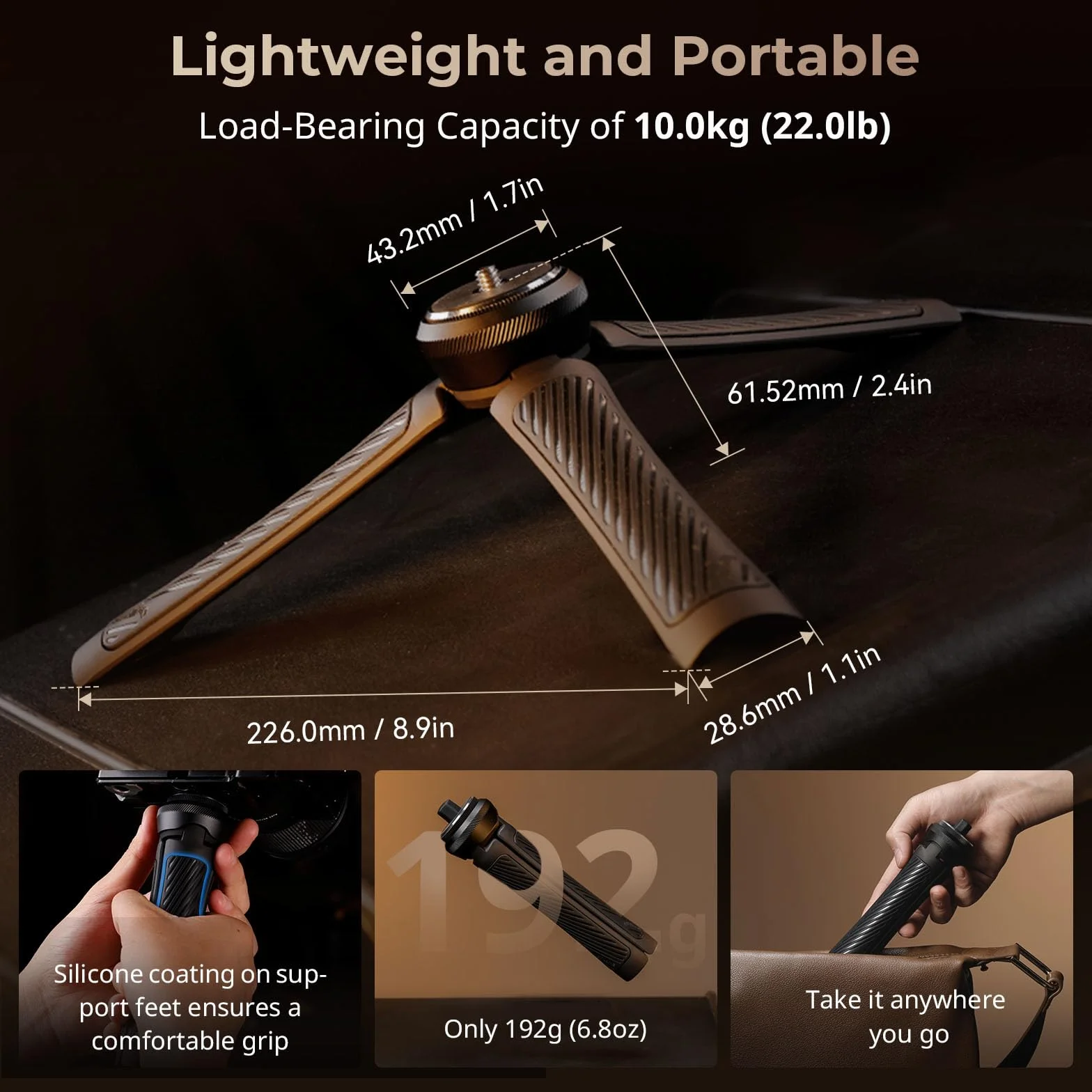 SMALLRIG Mini-Stativ mit Schnellverschluss, universell kompatibel mit 1/4"-20 Schraubenhalterung, für Stabilisatoren, Kamera, Käfig – 4117