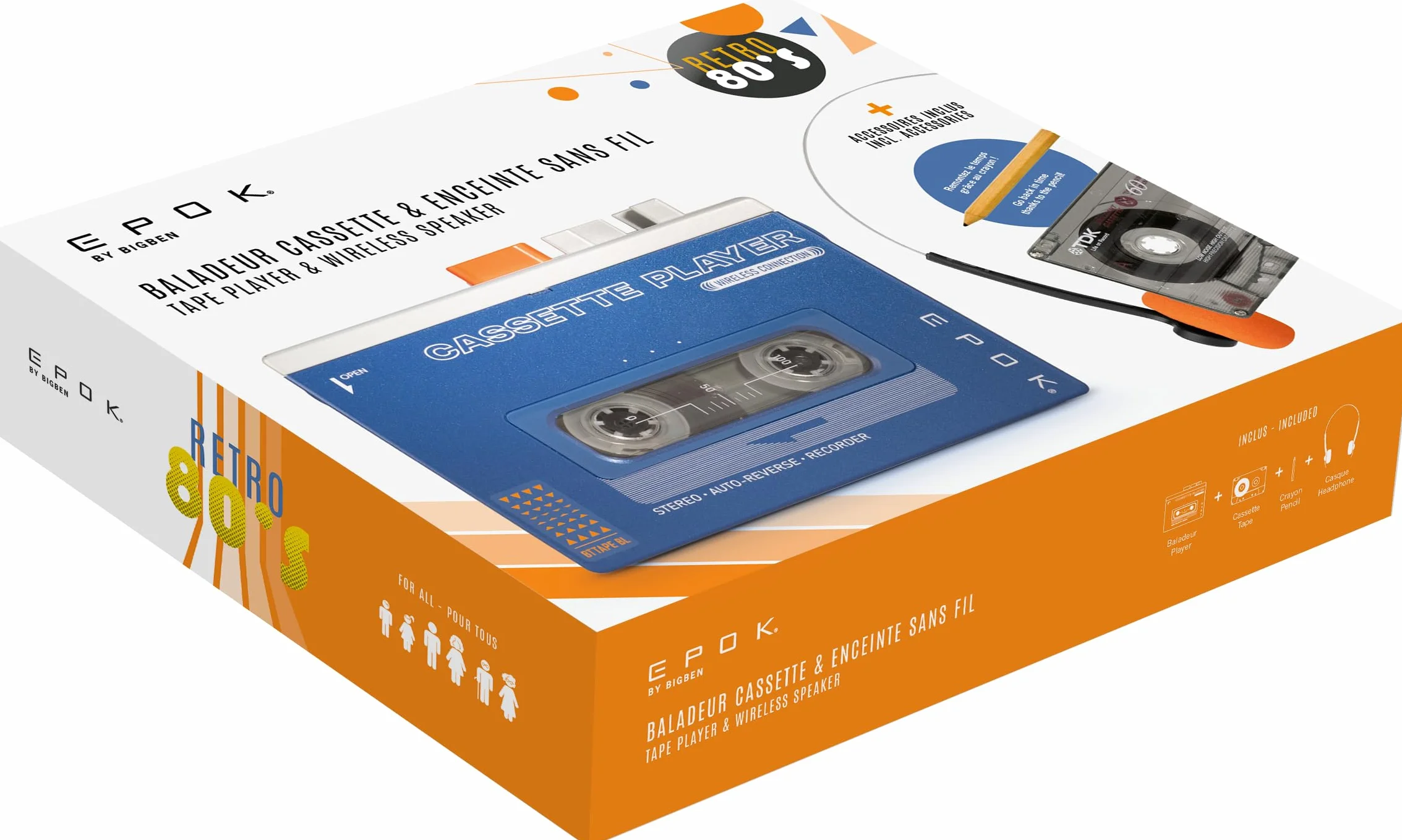 Lettore di cassette - BIGBEN - Bluetooth - REWIND+ - Blu