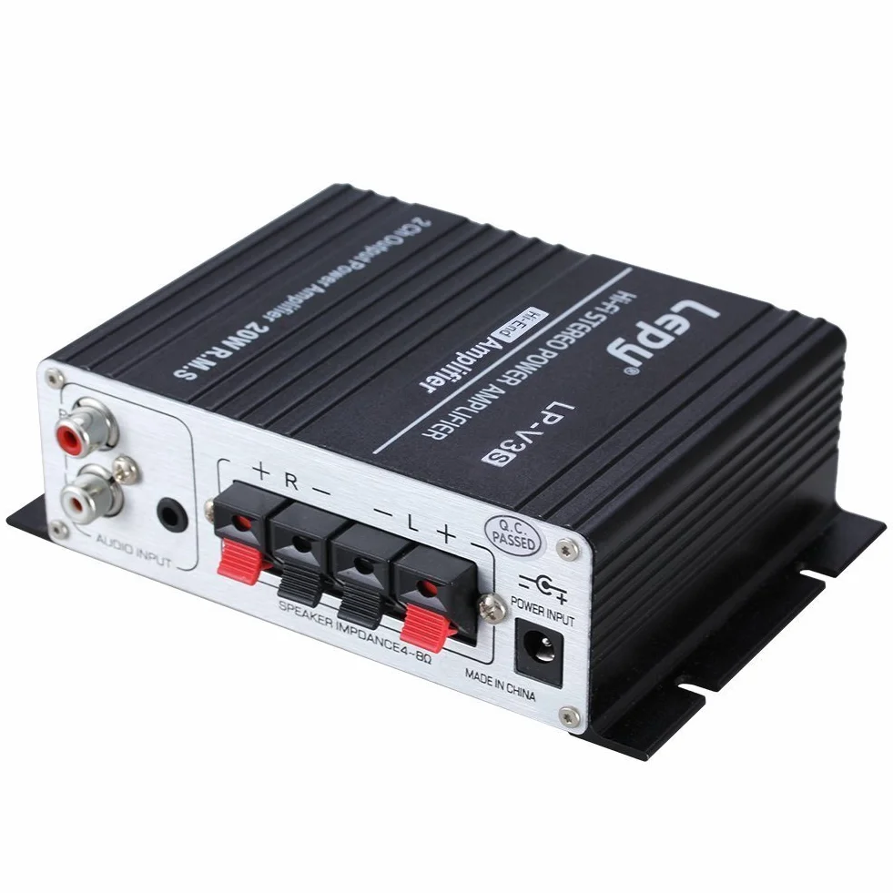 LEPY LP-V3S-Black Digitalverstärker 25 W x 2, Schwarz