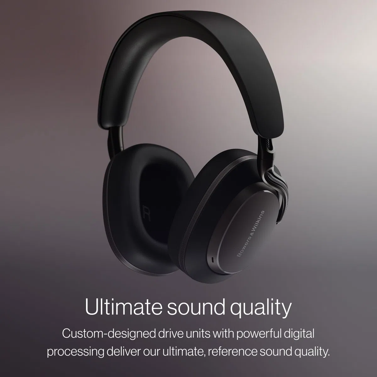 Bowers & Wilkins Px8 S2 Kabellose Noise-Cancelling Kopfhörer mit Bluetooth Audio, Schnellladefunktion, 30 Stunden hochauflösende Wiedergabe & Mikrofon - Onyx Schwarz