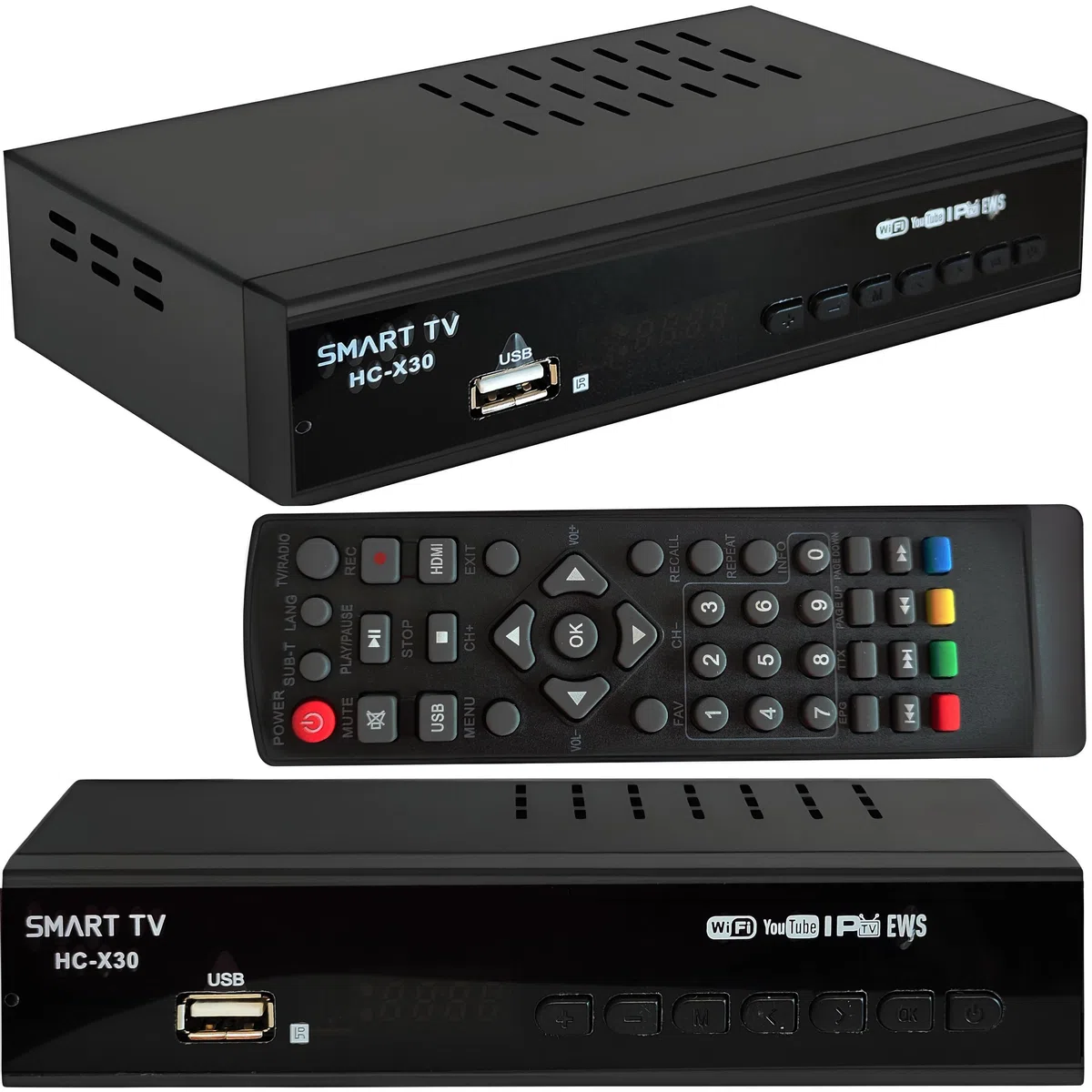 Retoo DVB-T2 Receiver, Tuner, Empfang Aller freien SD und HD, H.264, H.265, HDMI 1.4, 10bit HEVC, USB 2.0, LAN, Full-HD 1080p, Digital TV Kabelreceiver mit Fernbedienung Terrestrischer Decoder Schwarz
