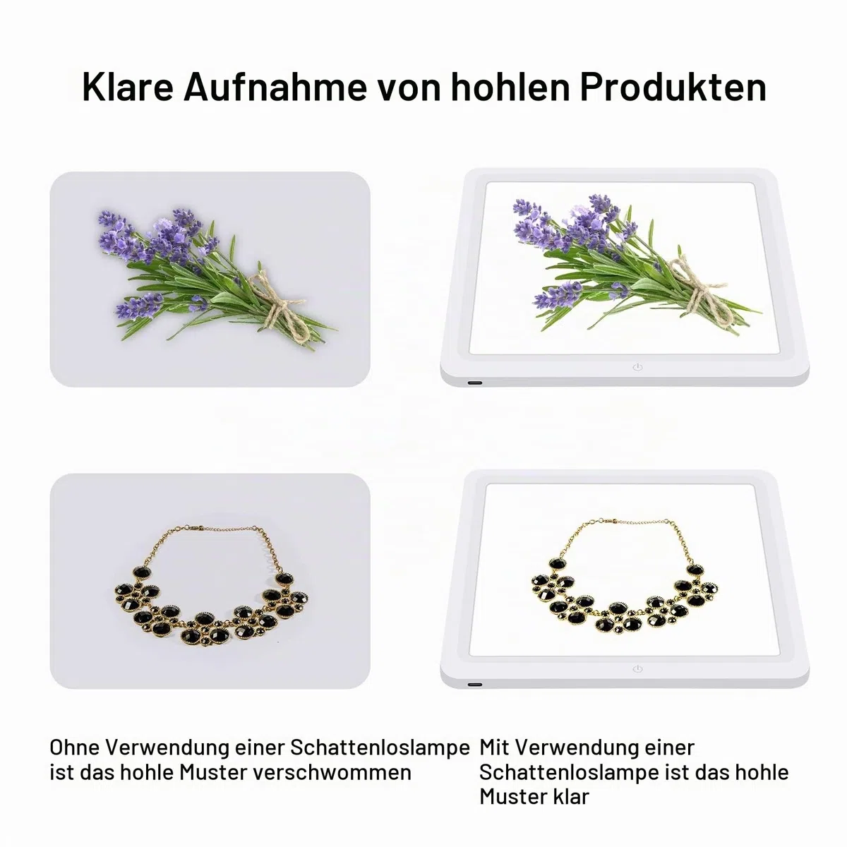 PULUZ 29CM LED Fotografie Schattenloses Licht Lampenpaneel für Fotostudio Box Fotografie Softbox Bodenlicht für Schmuck Kosmetik Kunstwerke (29CM)