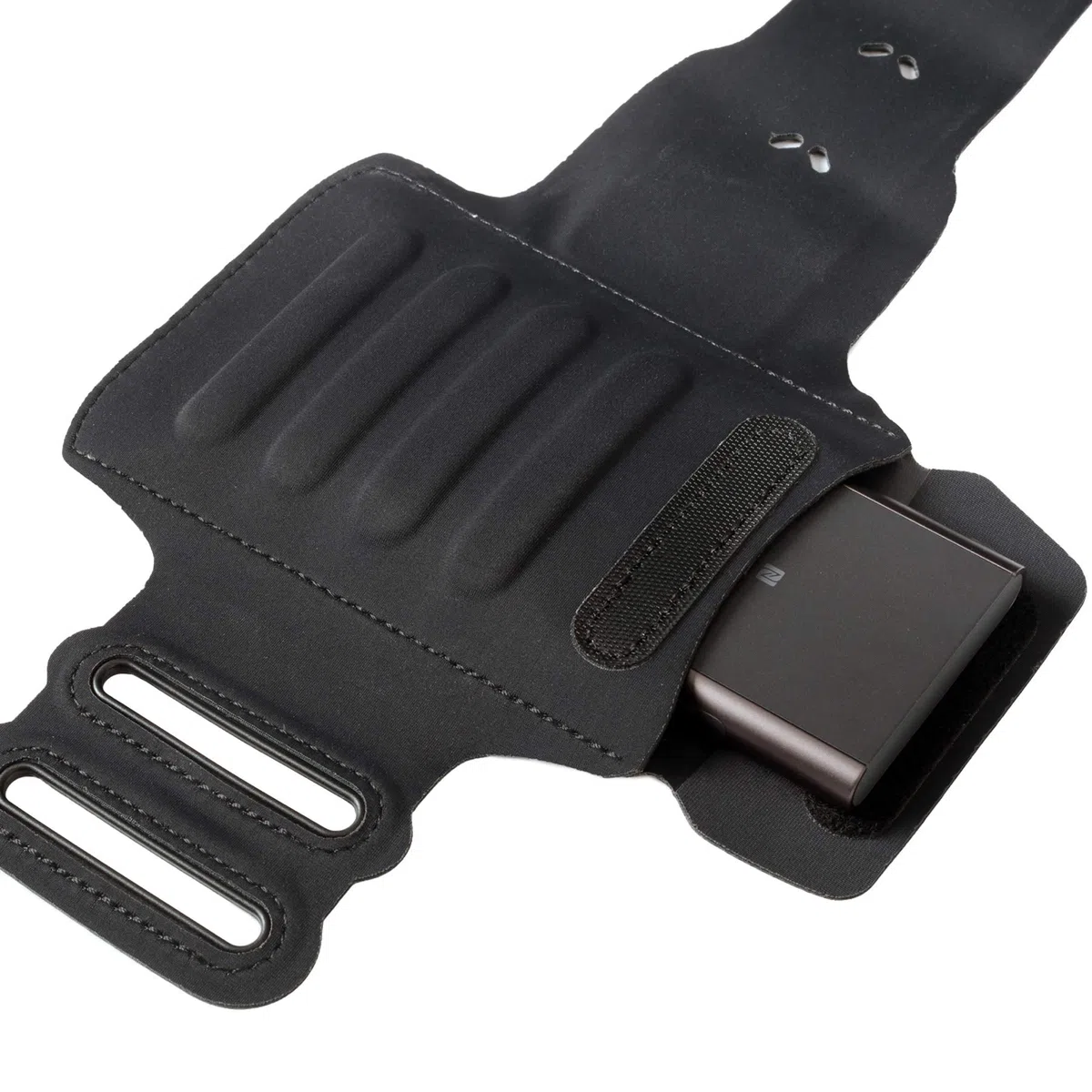 Sony Walkman NW-A55L NW-A105 NWA45 NW-A35 Laufarmband Schweißfestes Sportarmband mit Verlängerungsgurt/Kabelführung (Schwarz)
