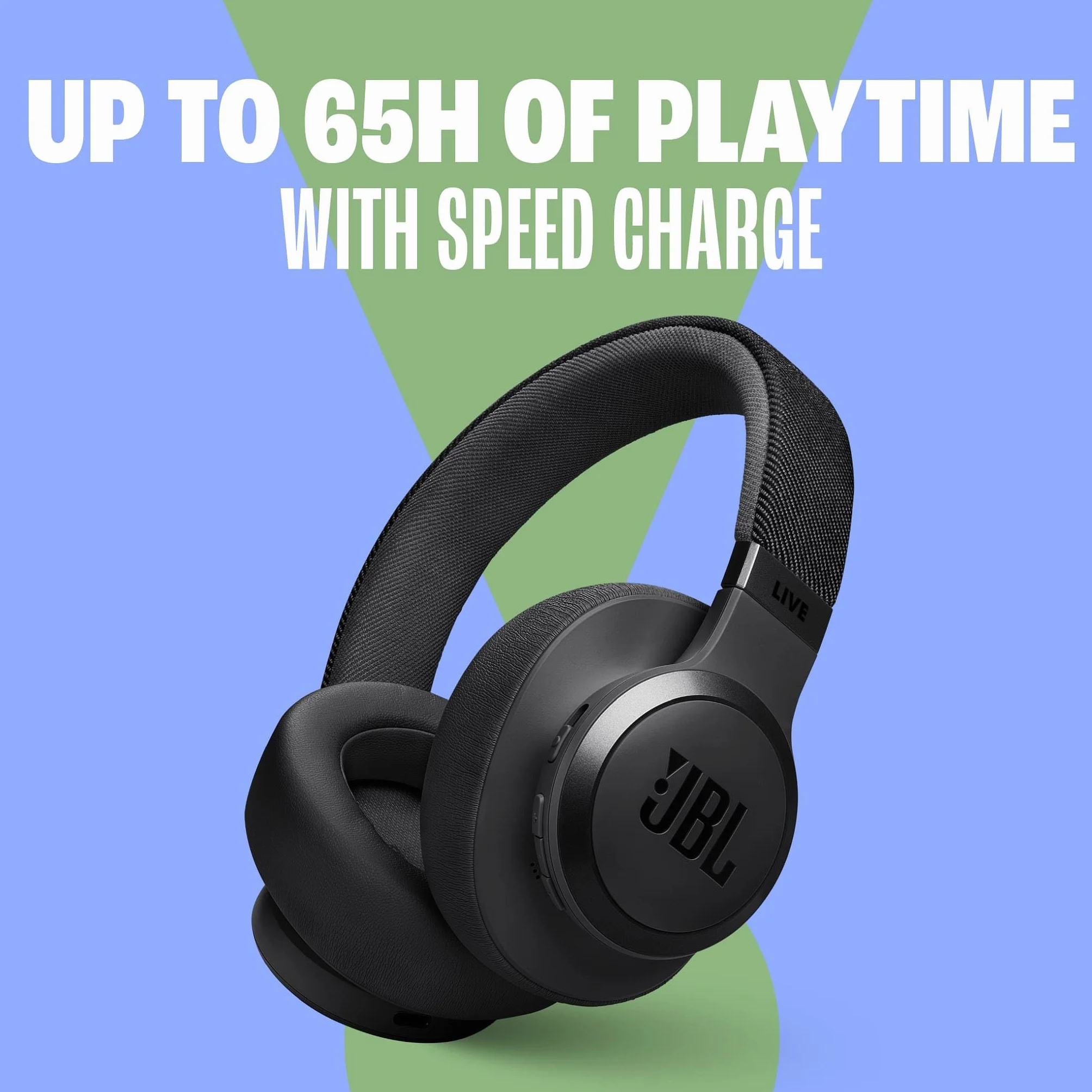 JBL Live 770 NC – Bluetooth Over-Ear-Kopfhörer mit adaptivem Noise-Cancelling – Kabellose Ohrhörer mit JBL Signature Sound und Sprachassistent – Langer Musikgenuss für bis zu 65 Stunden – In Schwarz