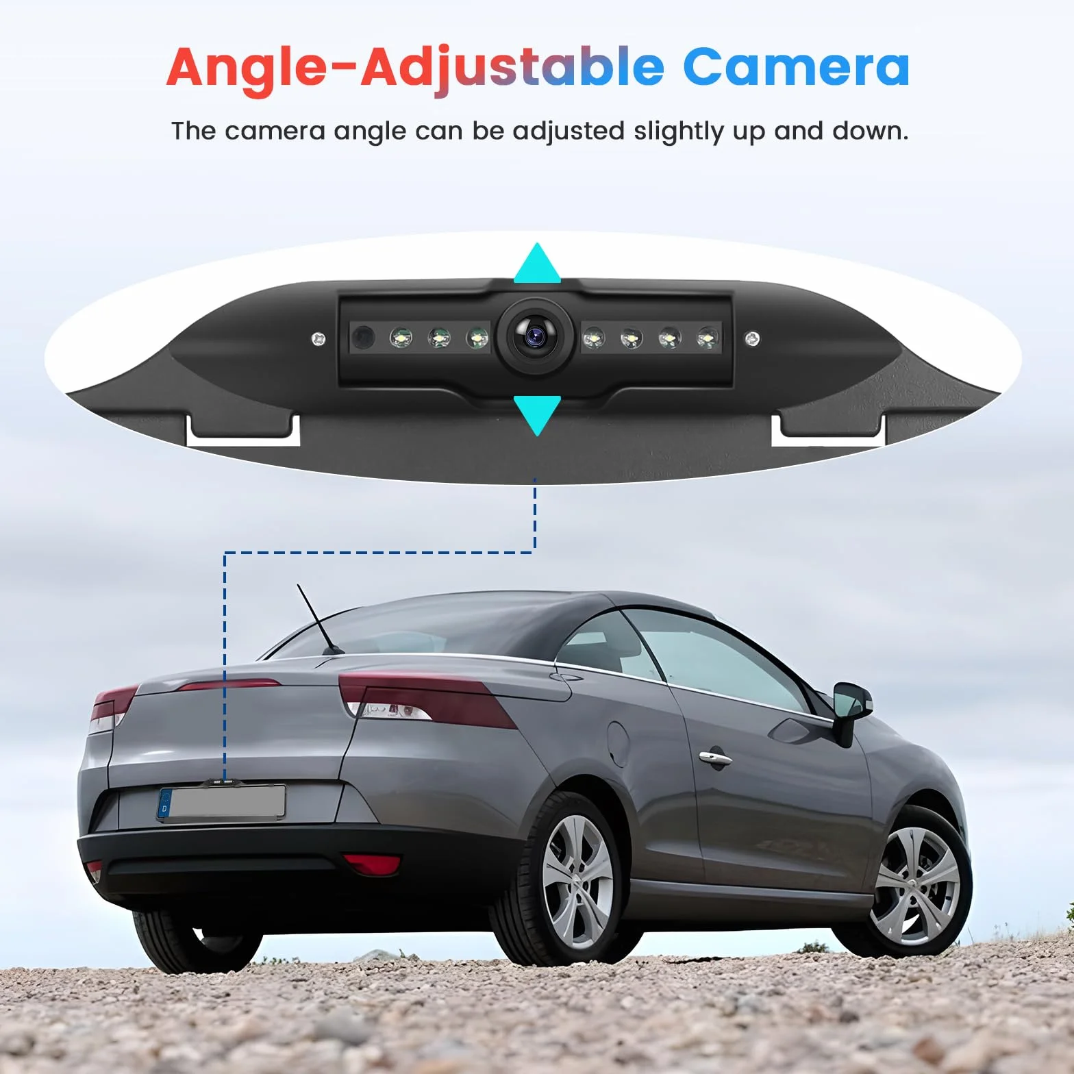 Kennzeichenrahmen EU Rückfahrkamera 7LED Wasserdicht Nachtsicht Weitwinkel Full HD 1080P Einstellbarer Winkel