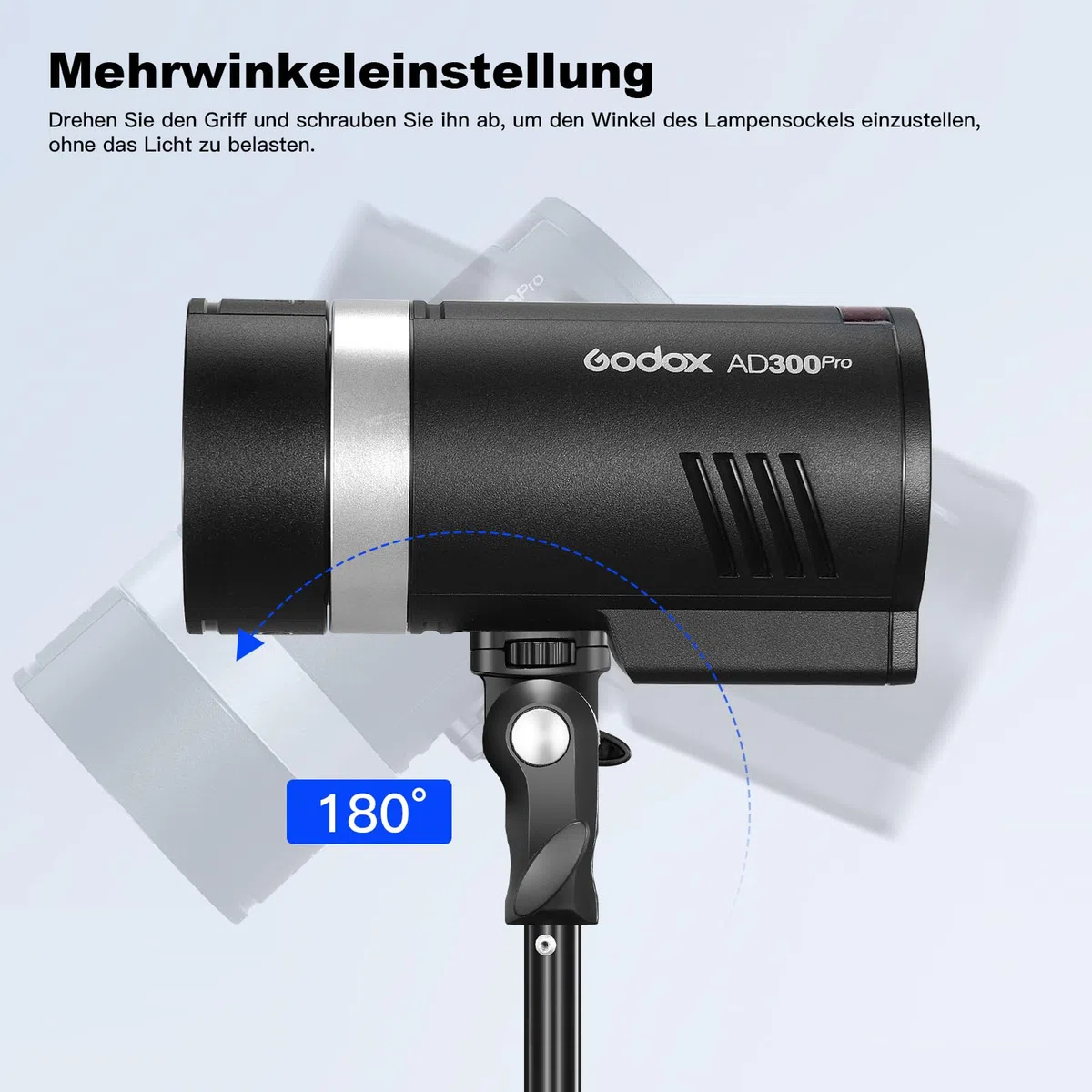 Godox AD-E2 Blitzhalterung Metallhalterung Umbrella mount Umbrella Holder Bracket mit Standard 1/4" Schraube und Schirmadapter für AD100Por AD300Pro AD200 AD200Pro AD200Proii