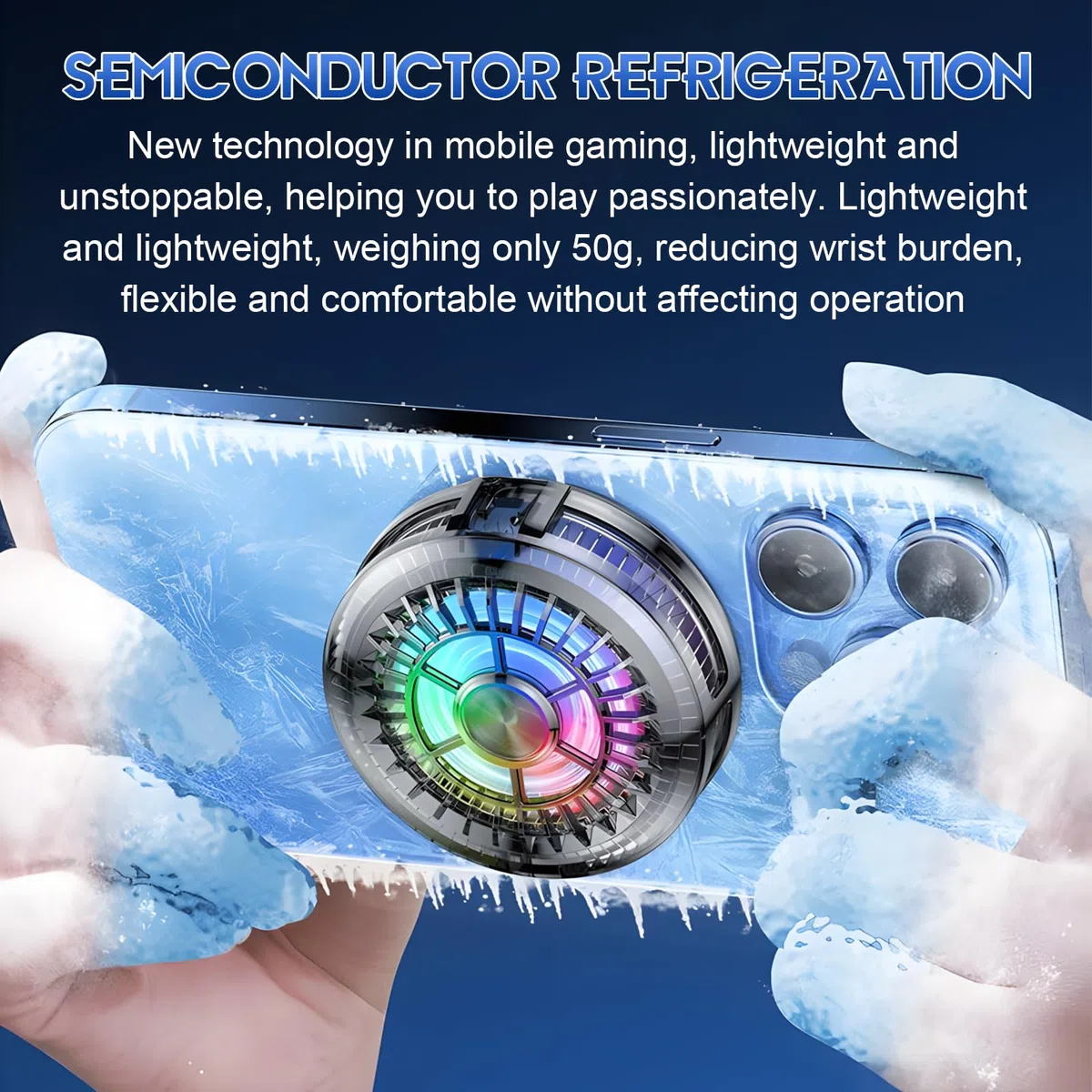 Magnetischer Handy Kühler 15W, Handy-Kühler mit LED Licht, Magnet & Clip Design, 4800–5500 RPM, Ultra Leise Kühlung für 4–7.5 Zoll Smartphones, Universell Kompatibel, Für Gaming & Live Streaming